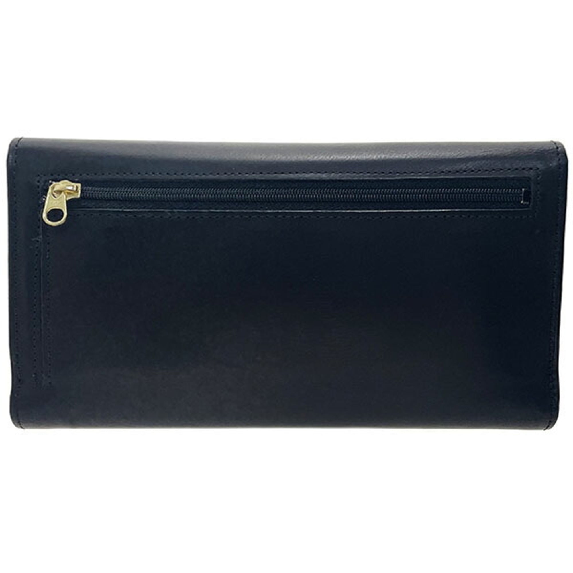 Coach Black Leather Long Wallet (Tri-Fold) (Pre-Owned)