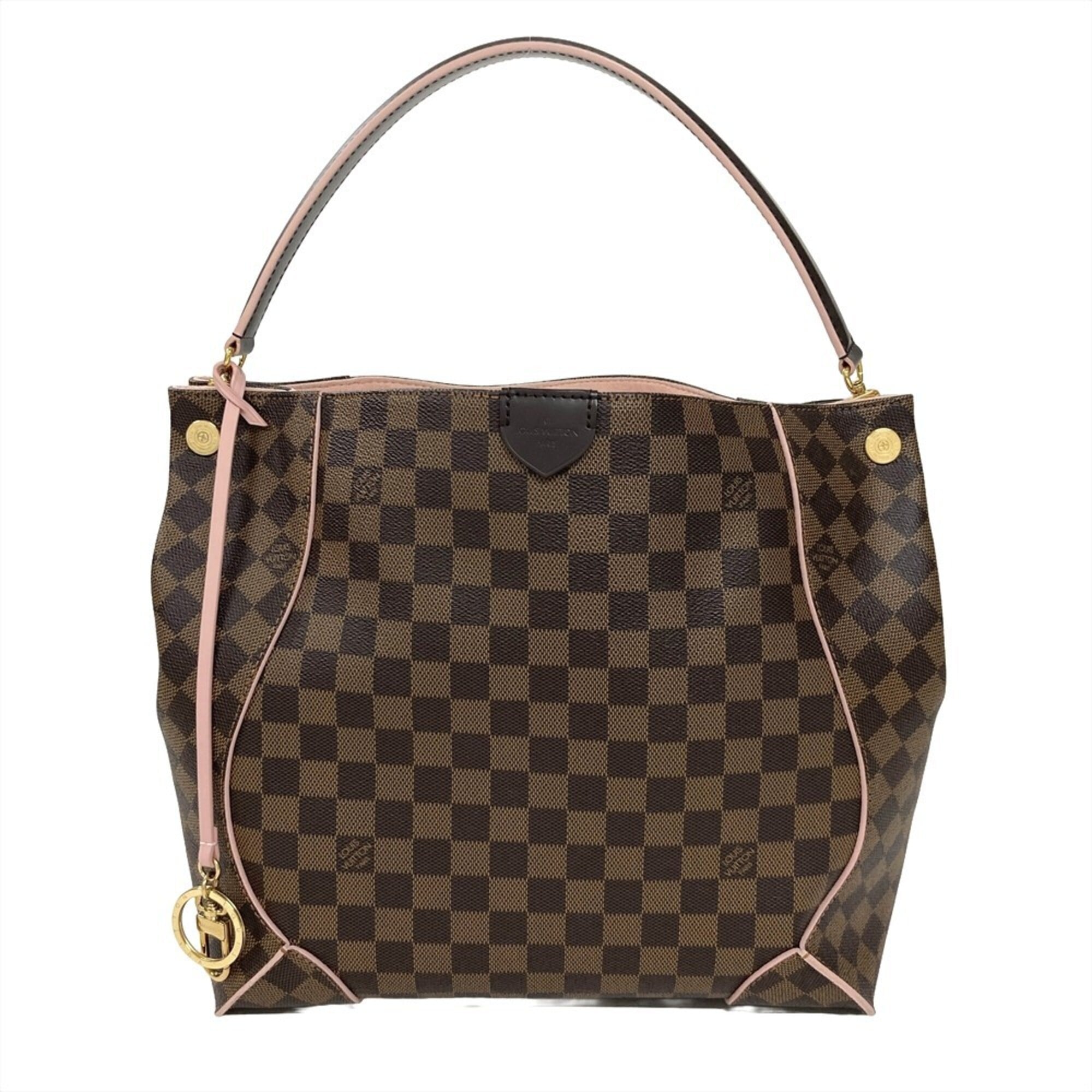 Louis Vuitton Brown Damier Canvas Ebene Pink Rose Ballerine Damier Canvas Shoulder Bag (Pre-Owned)