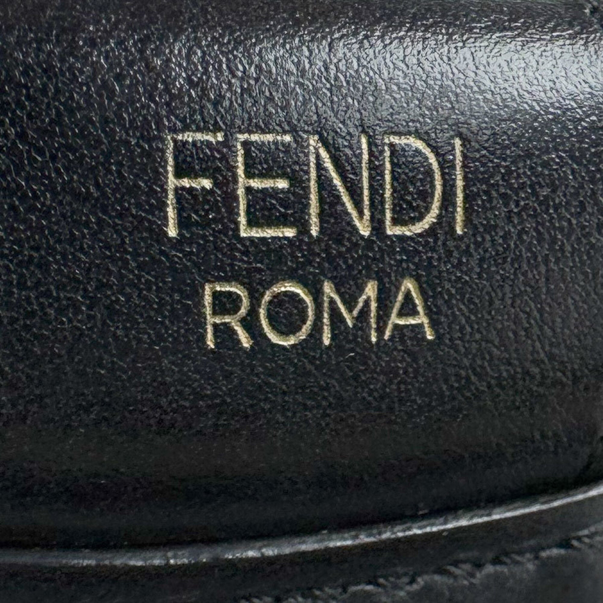 Fendi Black Clear Vinyl Leather Handbag Shoulder Bag (Pre-Owned)
