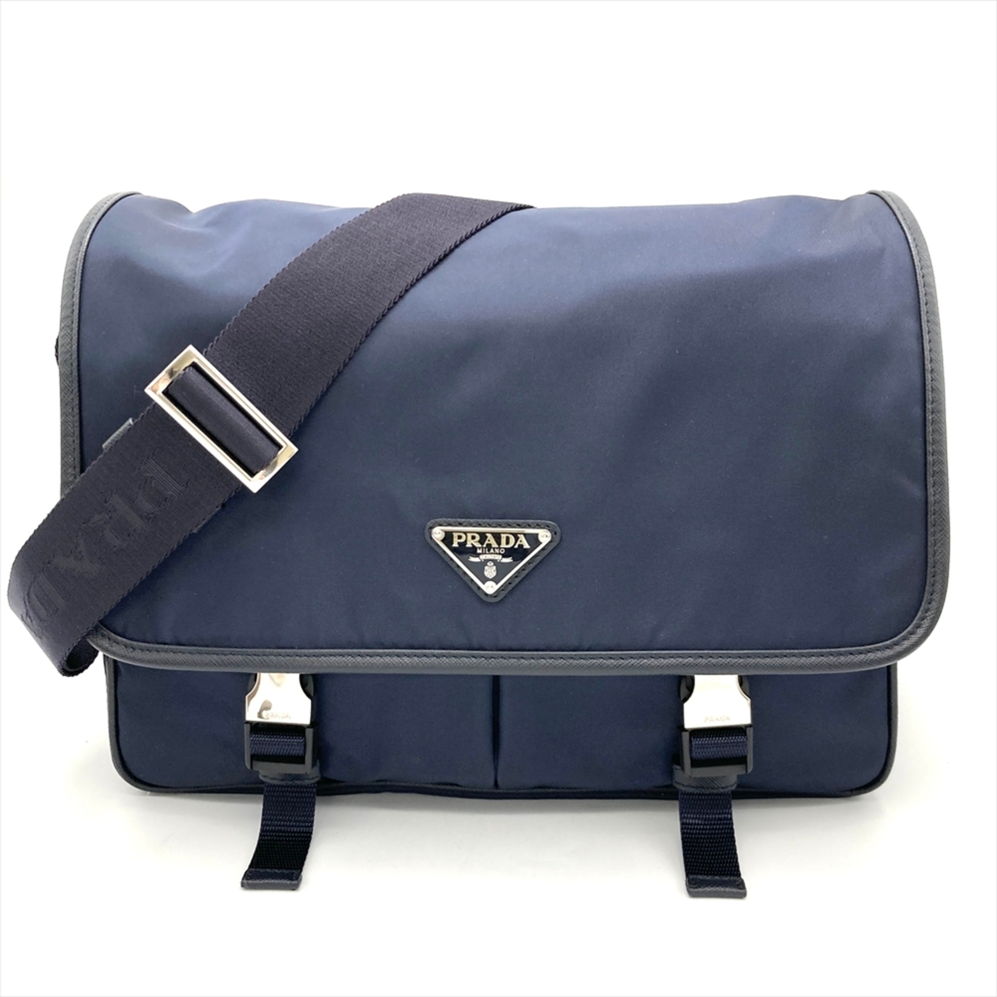 Prada Navy Nylon Shoulder Bag (Pre-Owned)