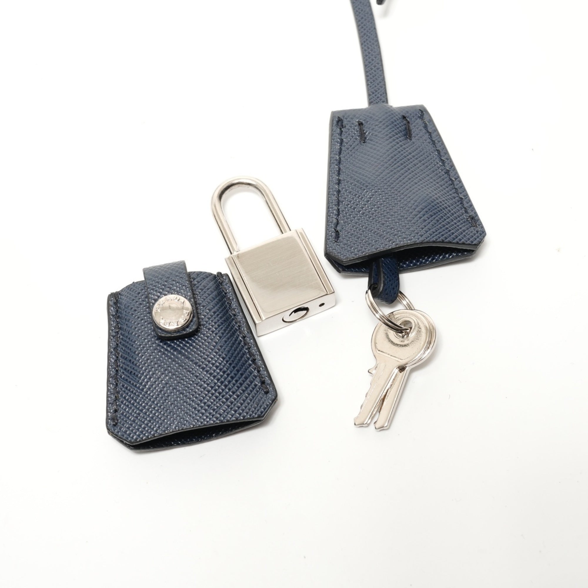 Prada Saffiano Navy Handbag (Pre-Owned)