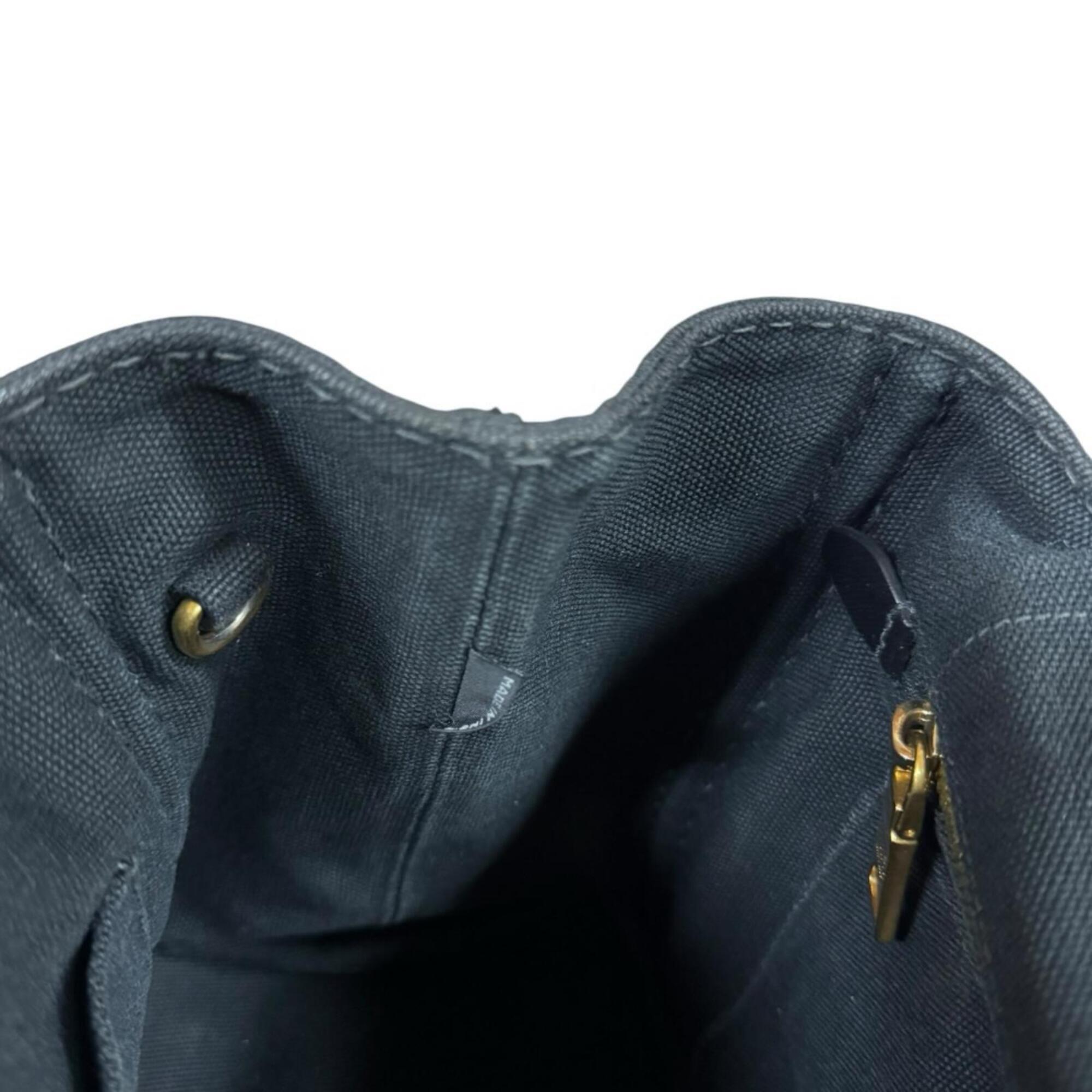 Prada Canapa Black Nero Canvas Shoulder Bag (Pre-Owned)