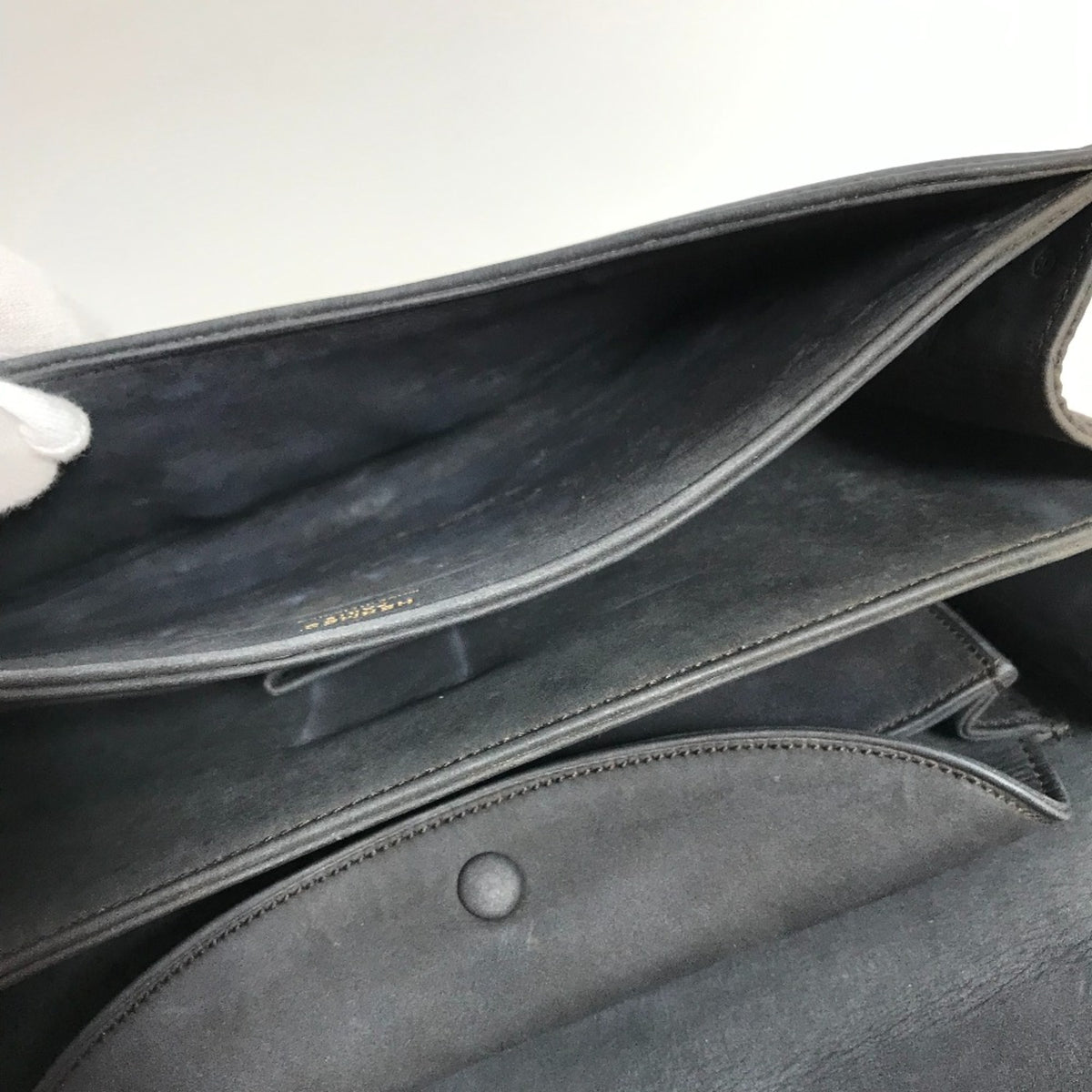 Hermes Gray Leather Shoulder Bag (Pre-Owned)