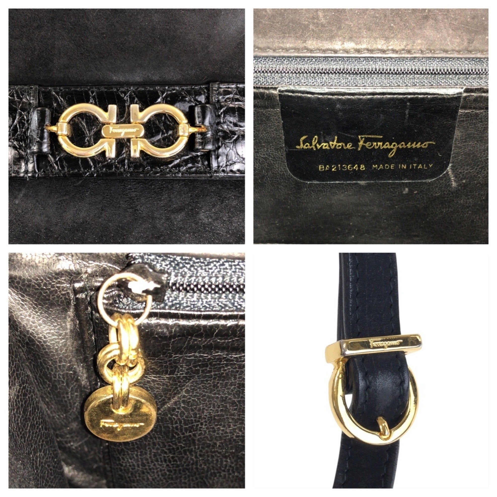 Salvatore Ferragamo Black Suede Pochette Shoulder Bag (Pre-Owned)