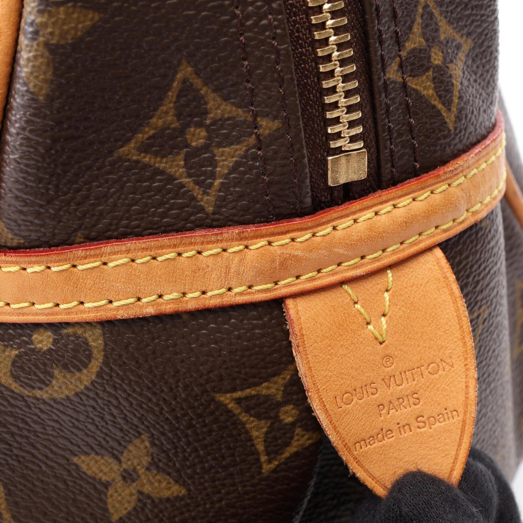 Louis Vuitton Brown Coated Canvas Leather Handbag Shoulder Bag (Pre-Owned)