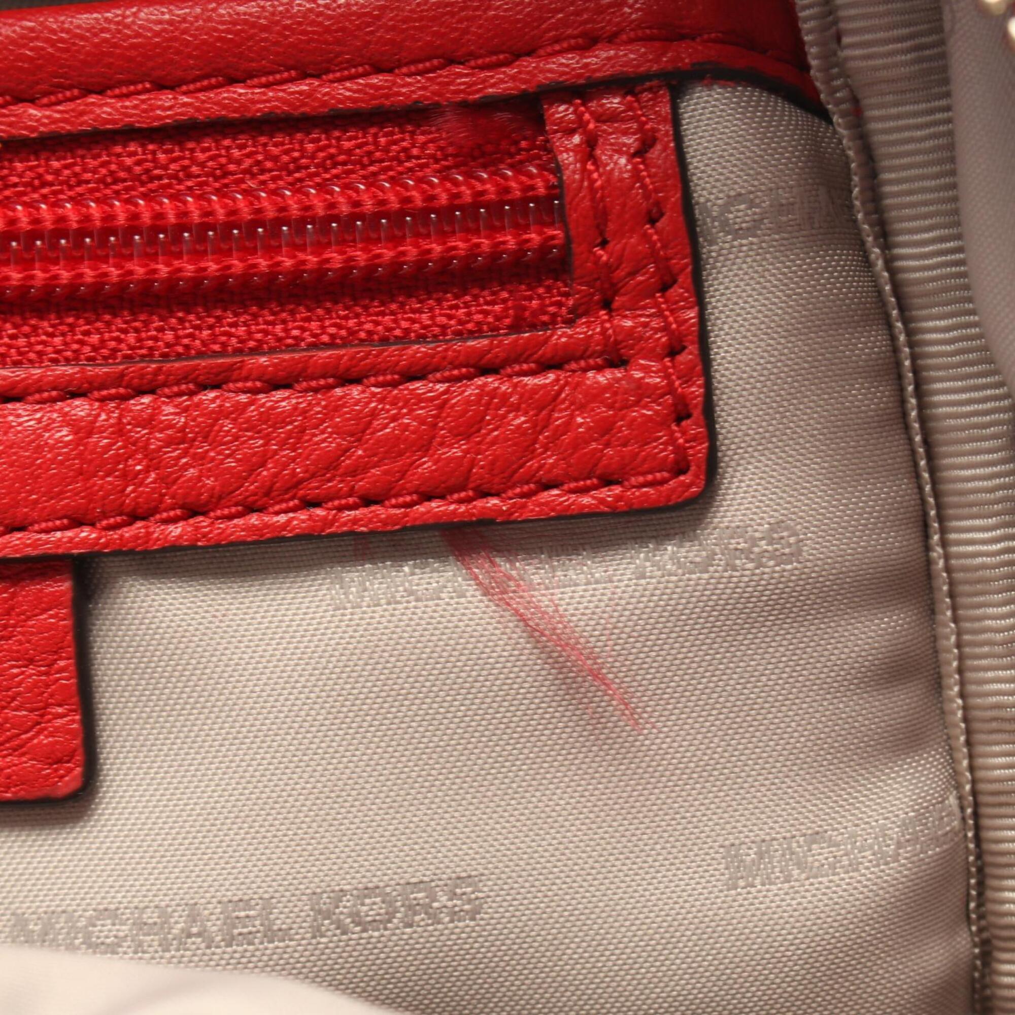 Michael Kors Red Color Leather Backpack (Pre-Owned)