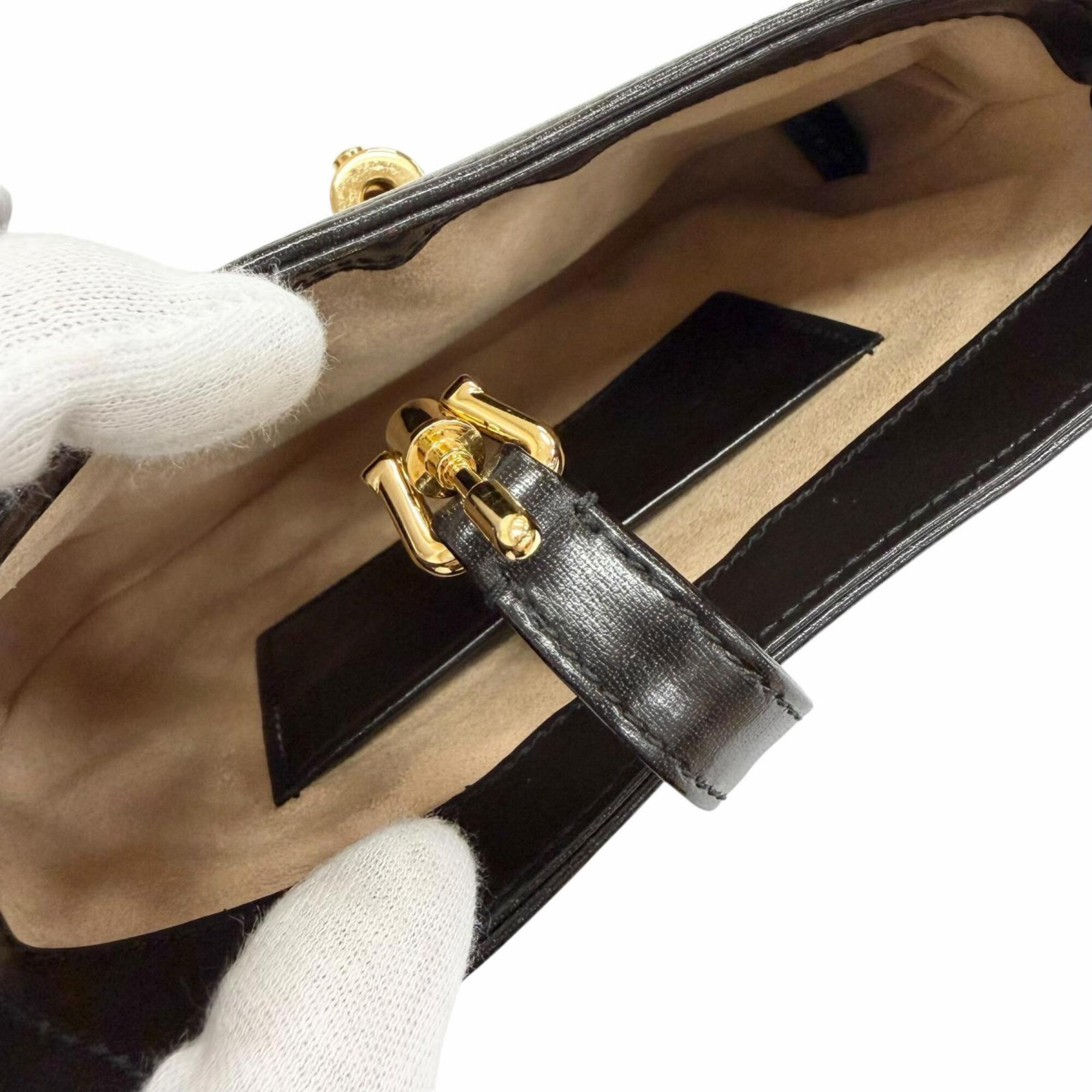 Gucci Black Leather Handbag Shoulder Bag (Pre-Owned)