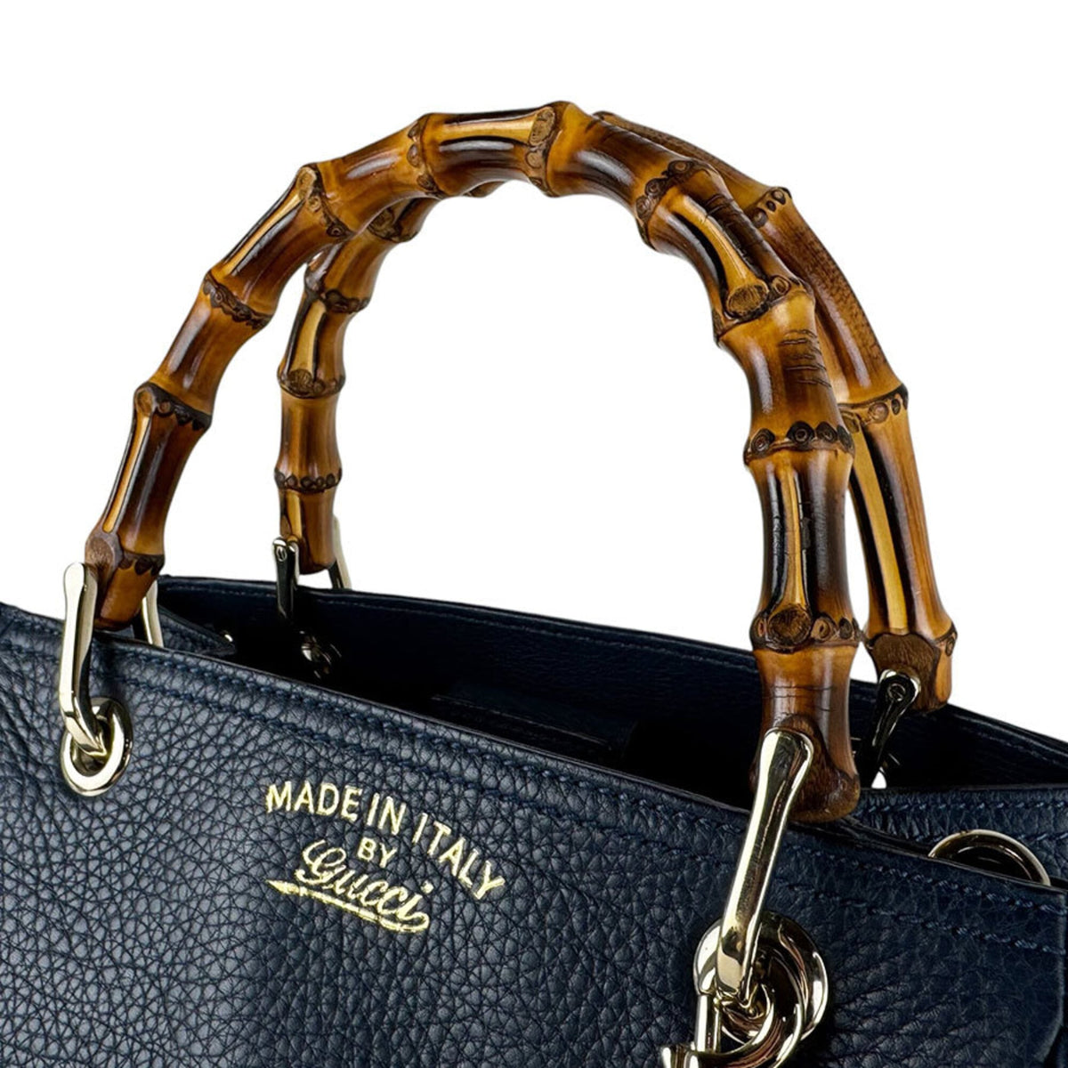 Gucci Navy Leather Handbag Shoulder Bag (Pre-Owned)