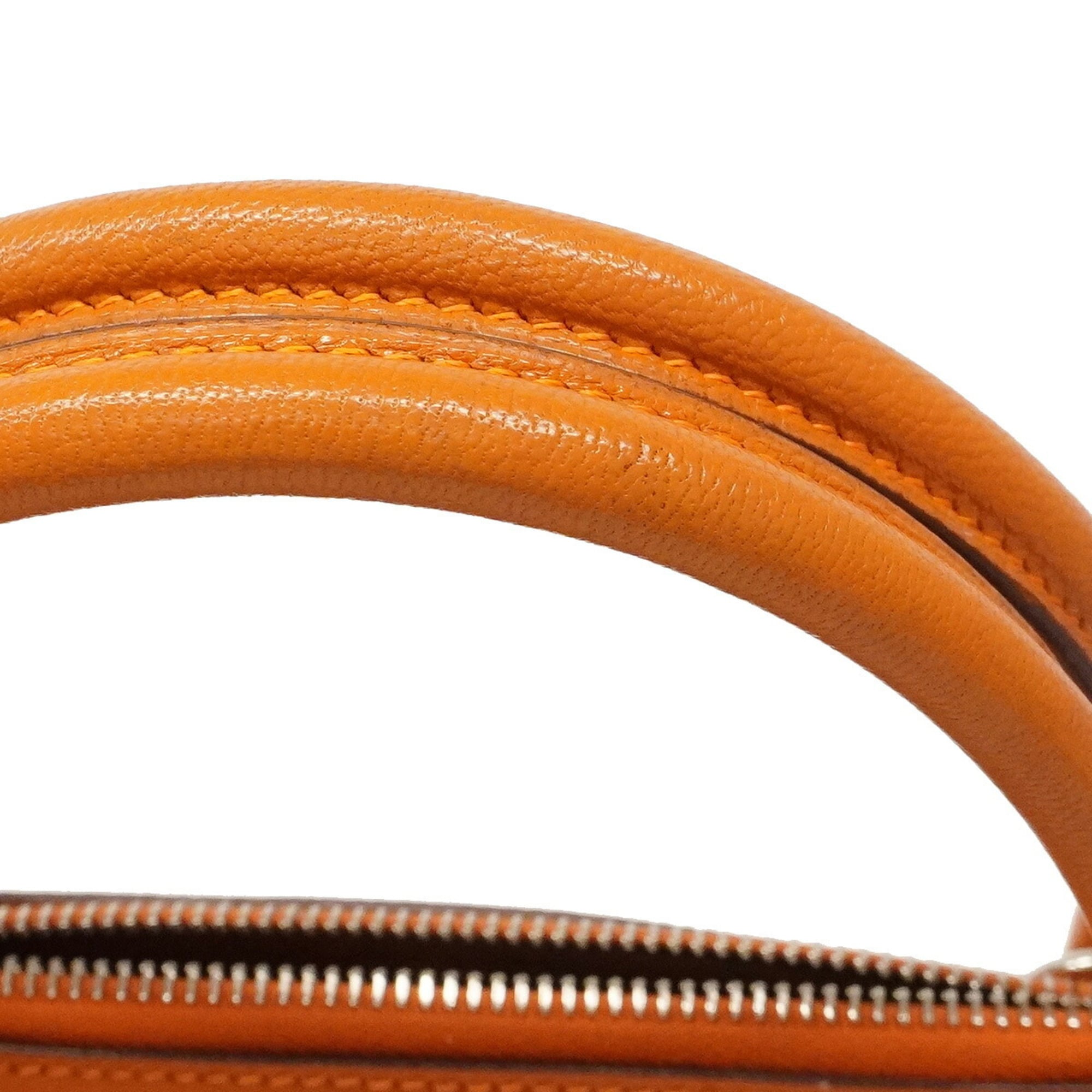 Hermes Orange Chevre Leather Handbag (Pre-Owned)
