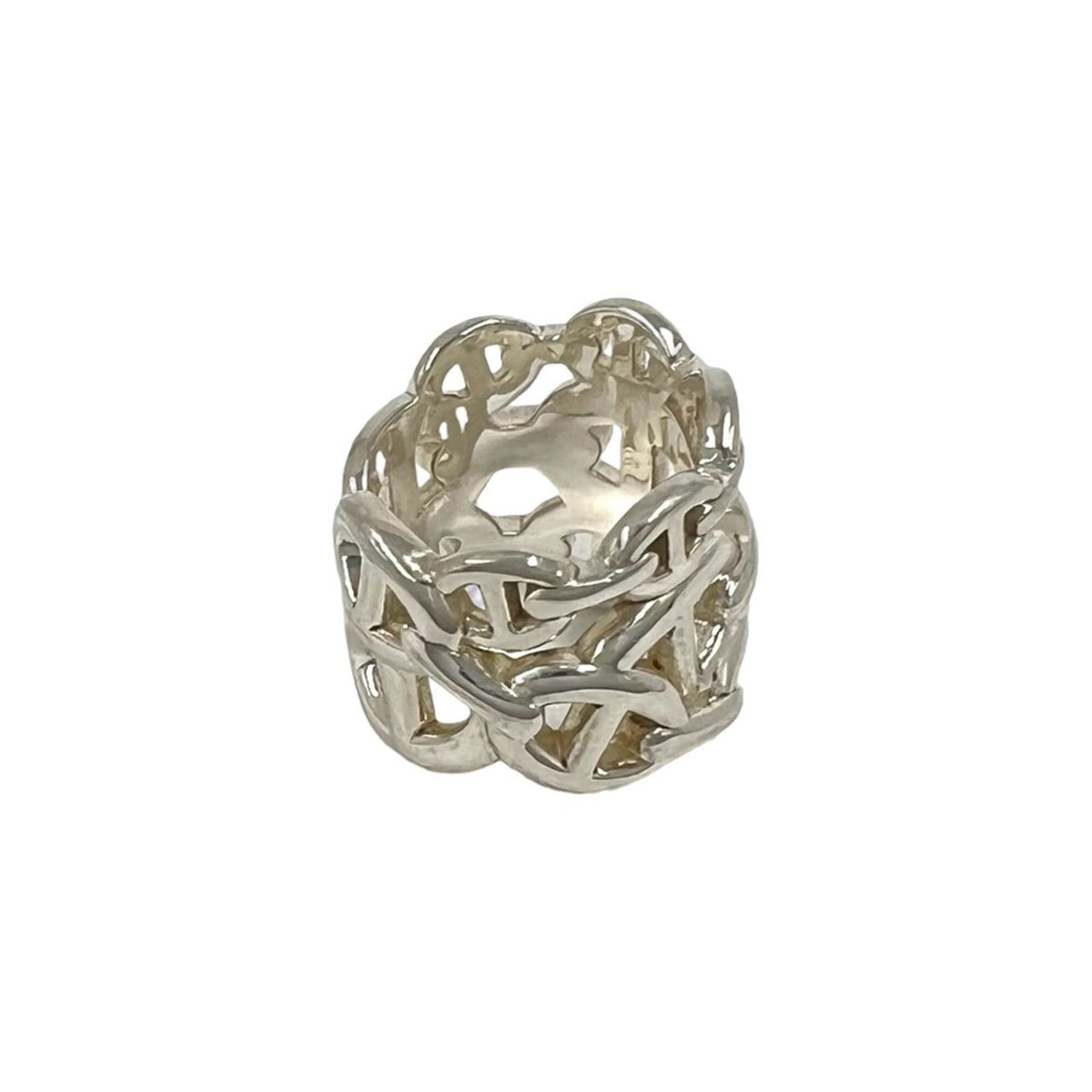 Hermes Silver Silver 925 Band Ring (Pre-Owned)