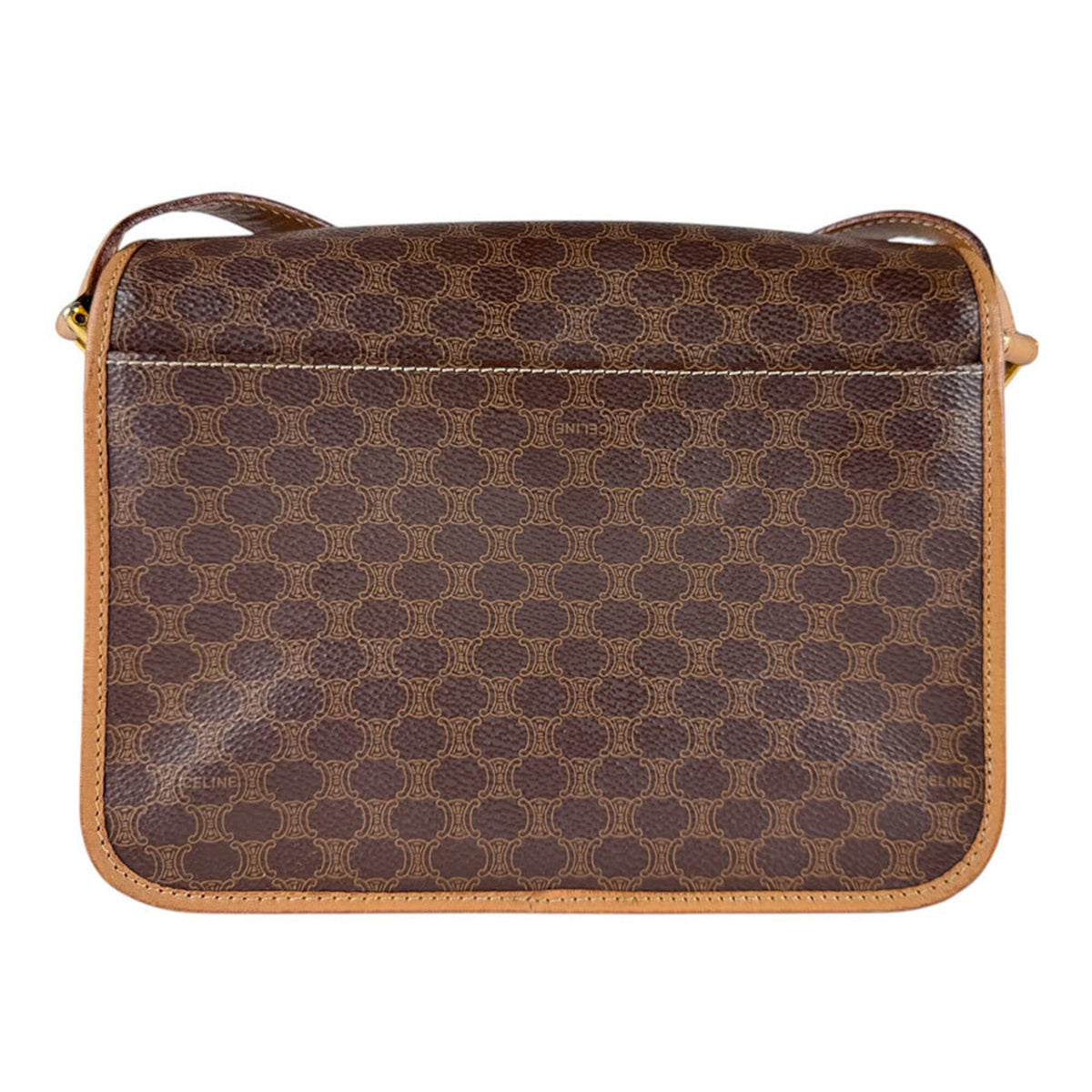 Celine Brown Coated Canvas Shoulder Bag (Pre-Owned)