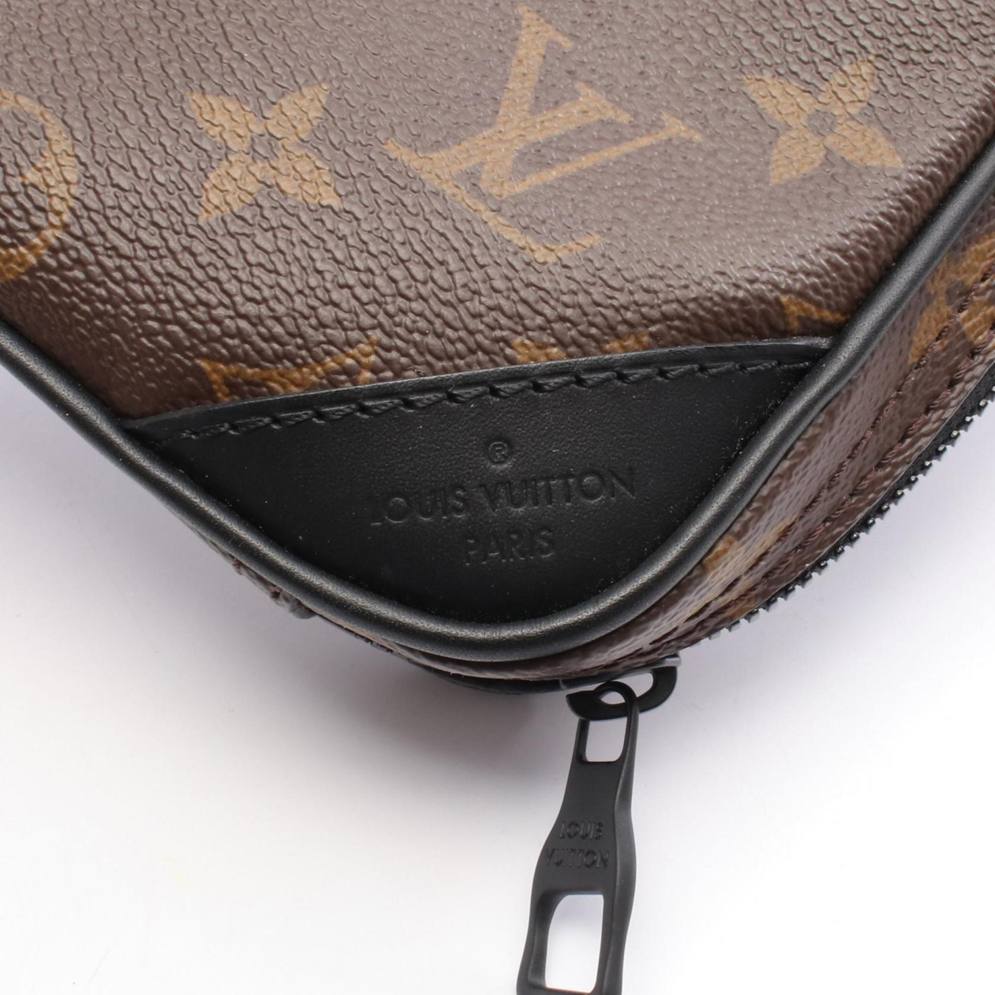 Louis Vuitton Black Brown Coated Canvas Leather Fanny Pack (Pre-Owned)