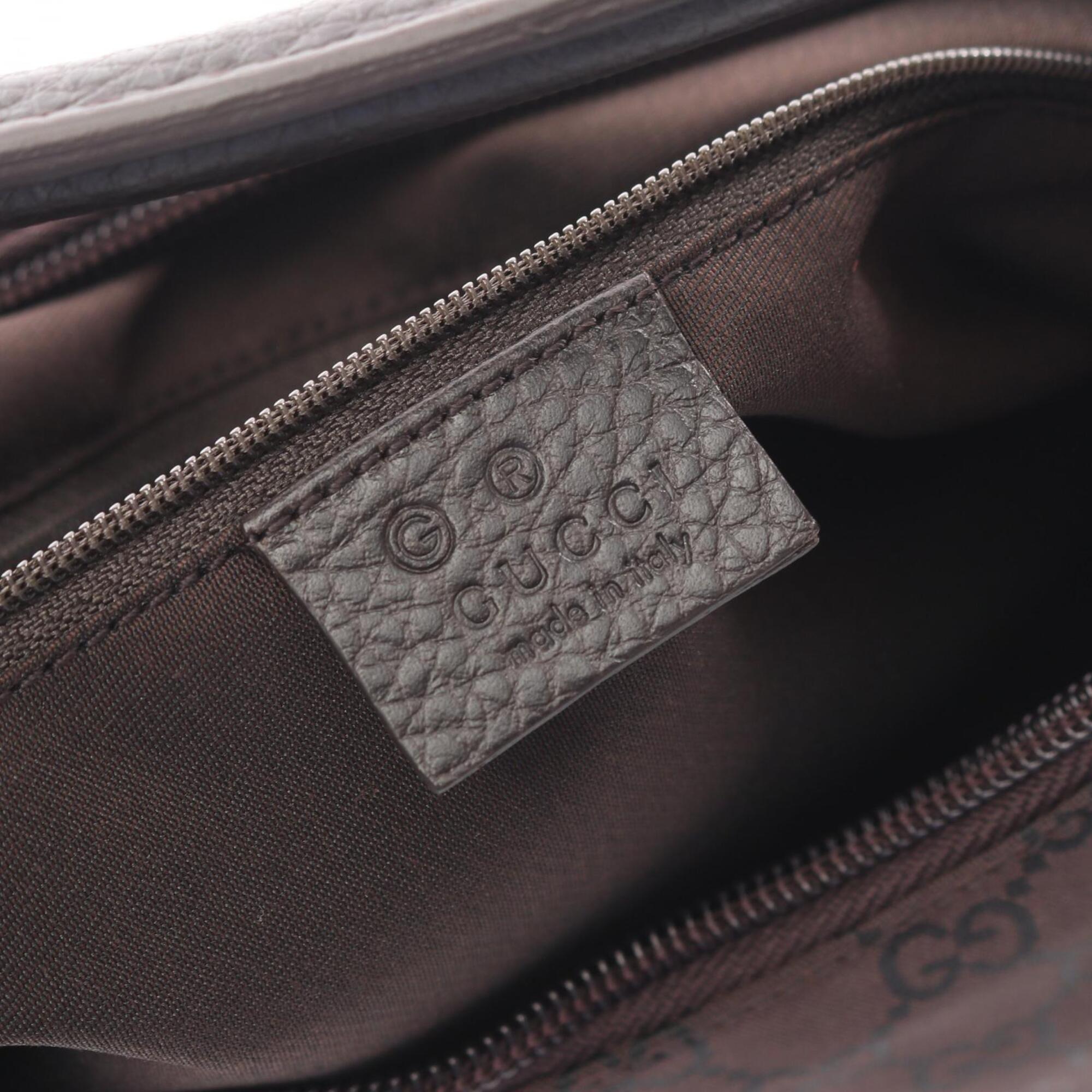 Gucci Brown Nylon Leather Handbag Shoulder Bag (Pre-Owned)
