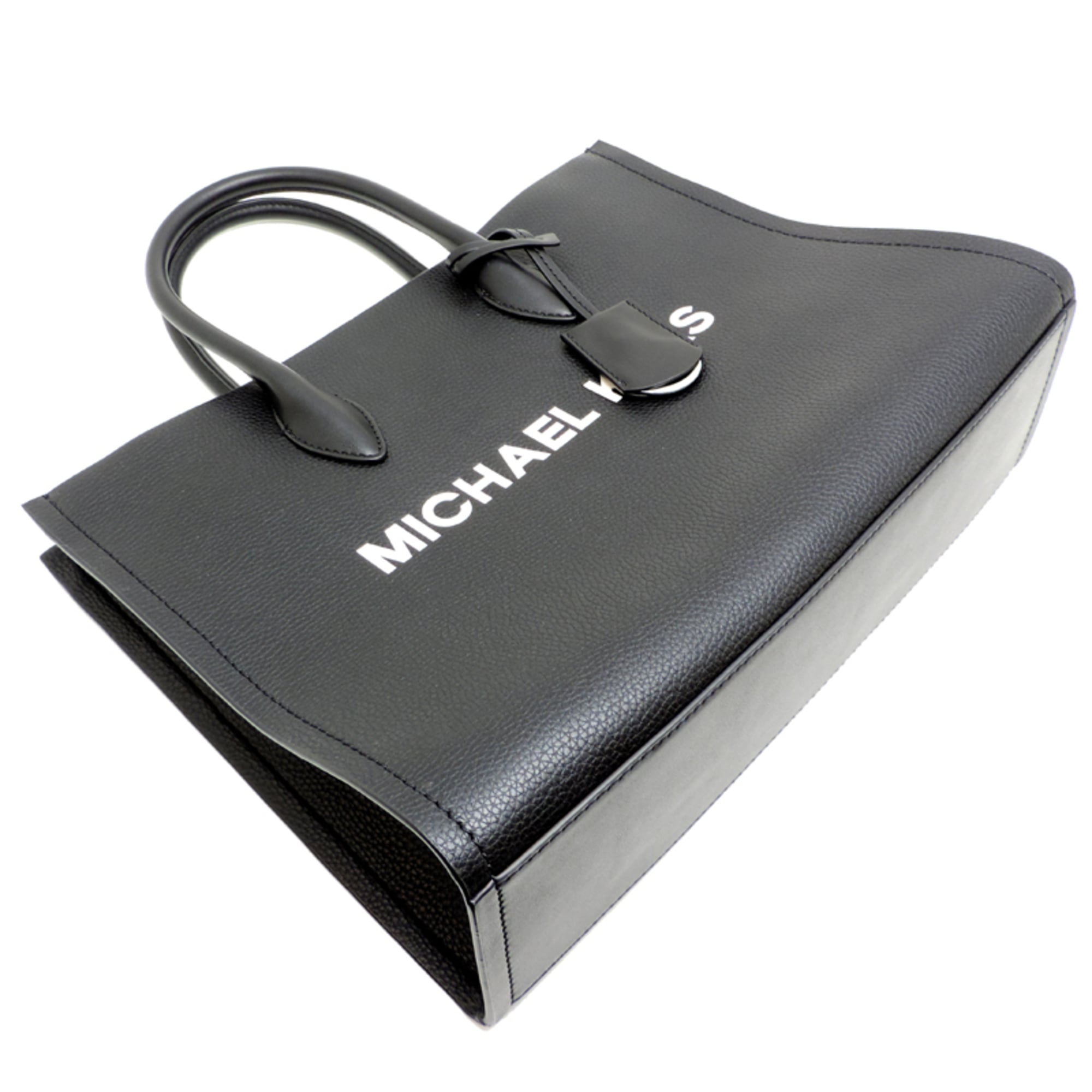 Michael Kors Black Leather Shoulder Bag Tote Bag (Pre-Owned)