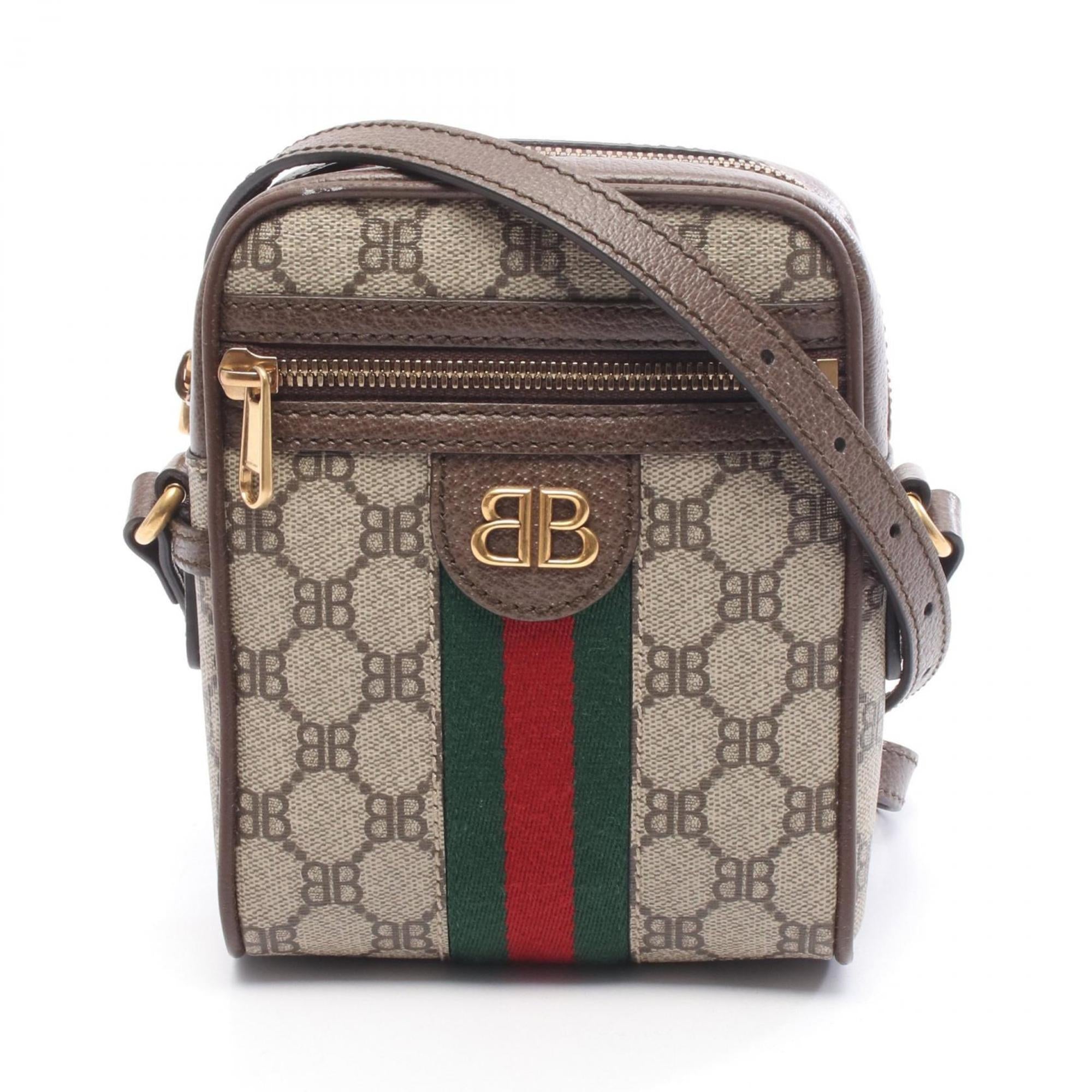 Balenciaga Beige Brown Coated Canvas Leather Handbag Shoulder Bag (Pre-Owned)