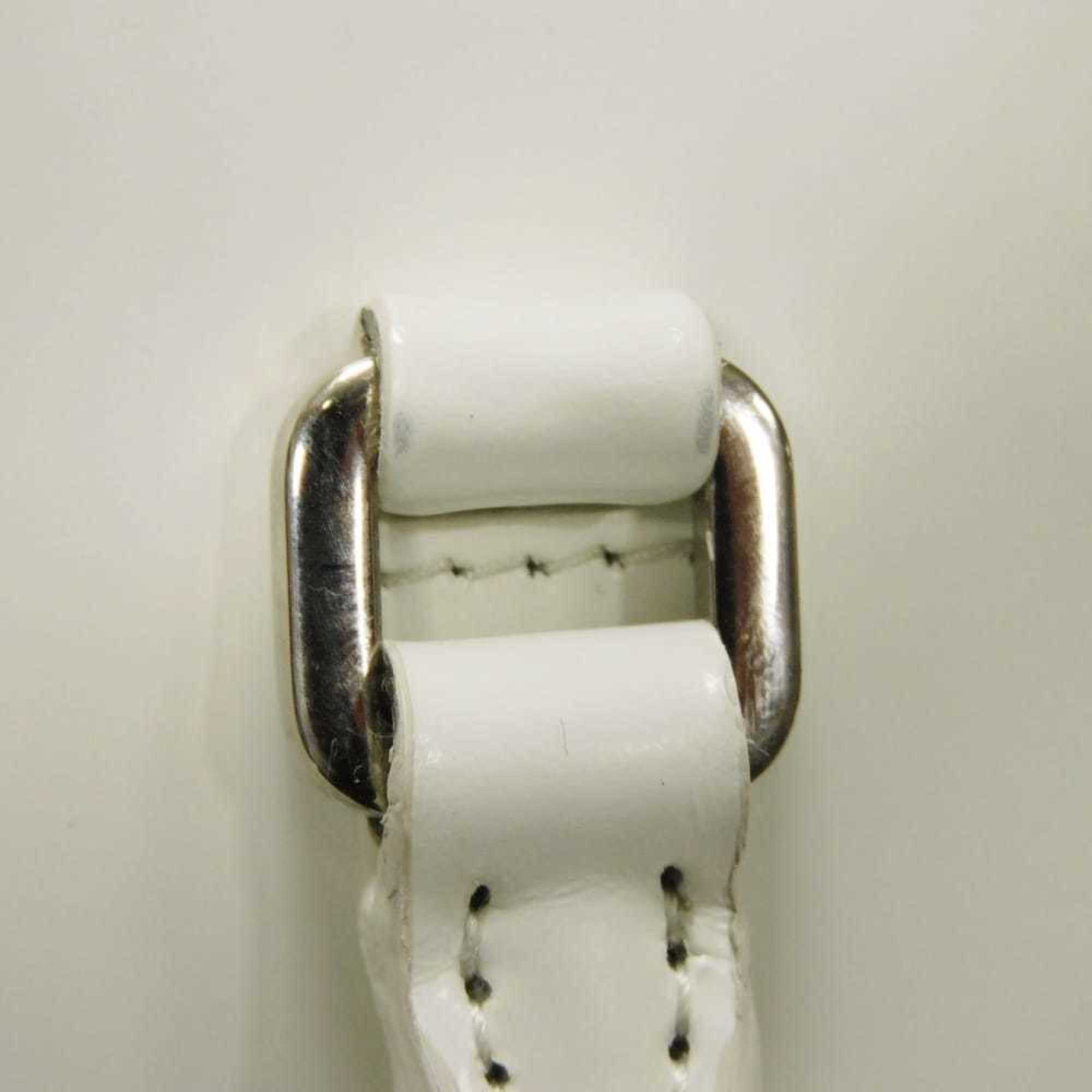 Prada Bianco White Leather Shoulder Bag Tote Bag (Pre-Owned)