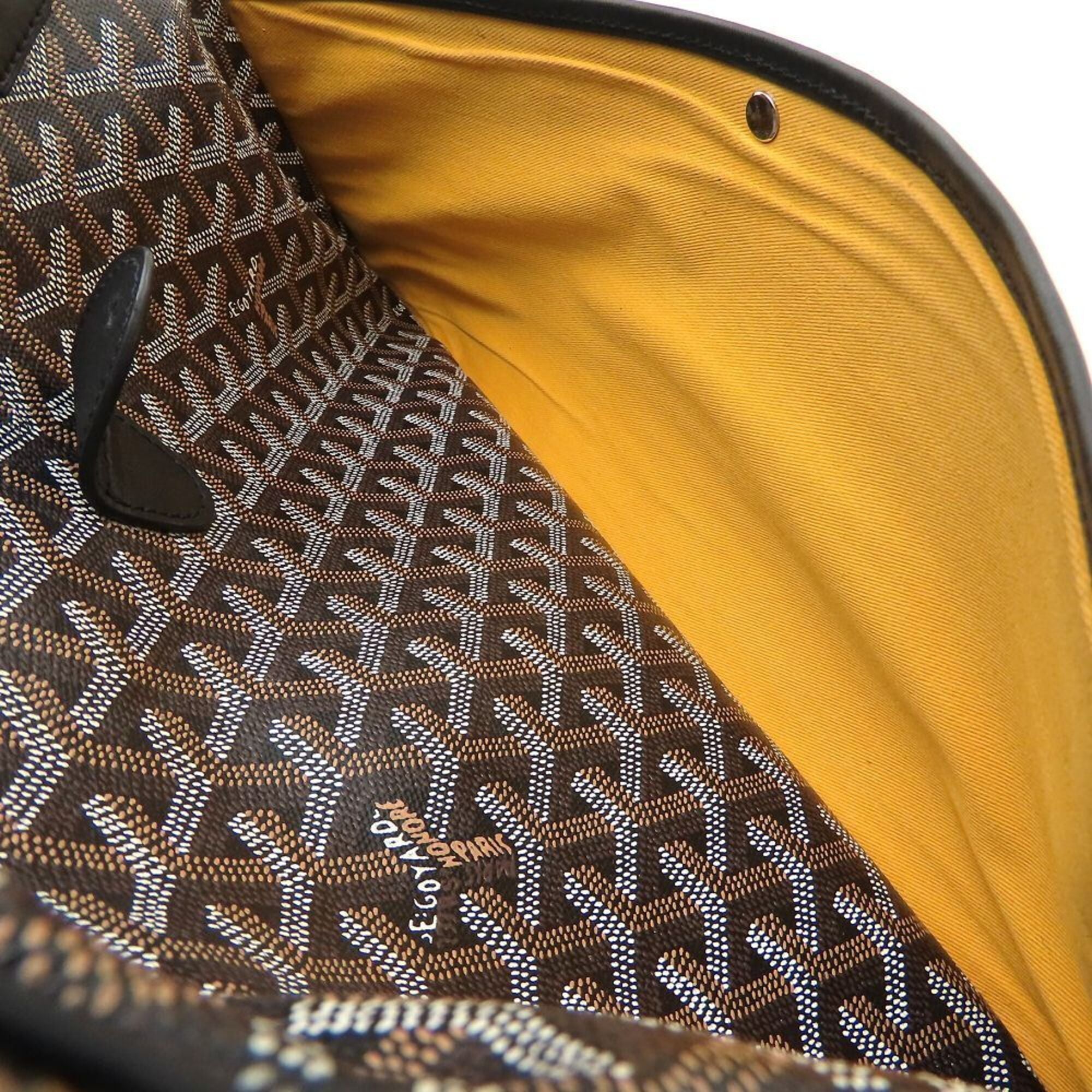 Goyard Black Brown Coated Canvas Handbag (Pre-Owned)