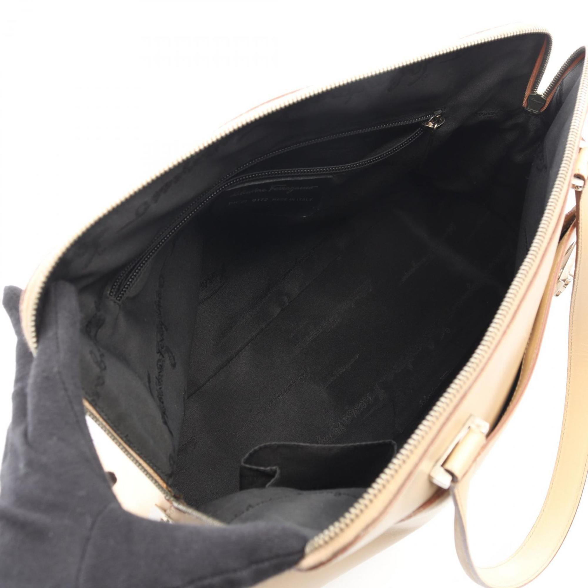 Salvatore Ferragamo Beige Leather Tote Bag (Pre-Owned)
