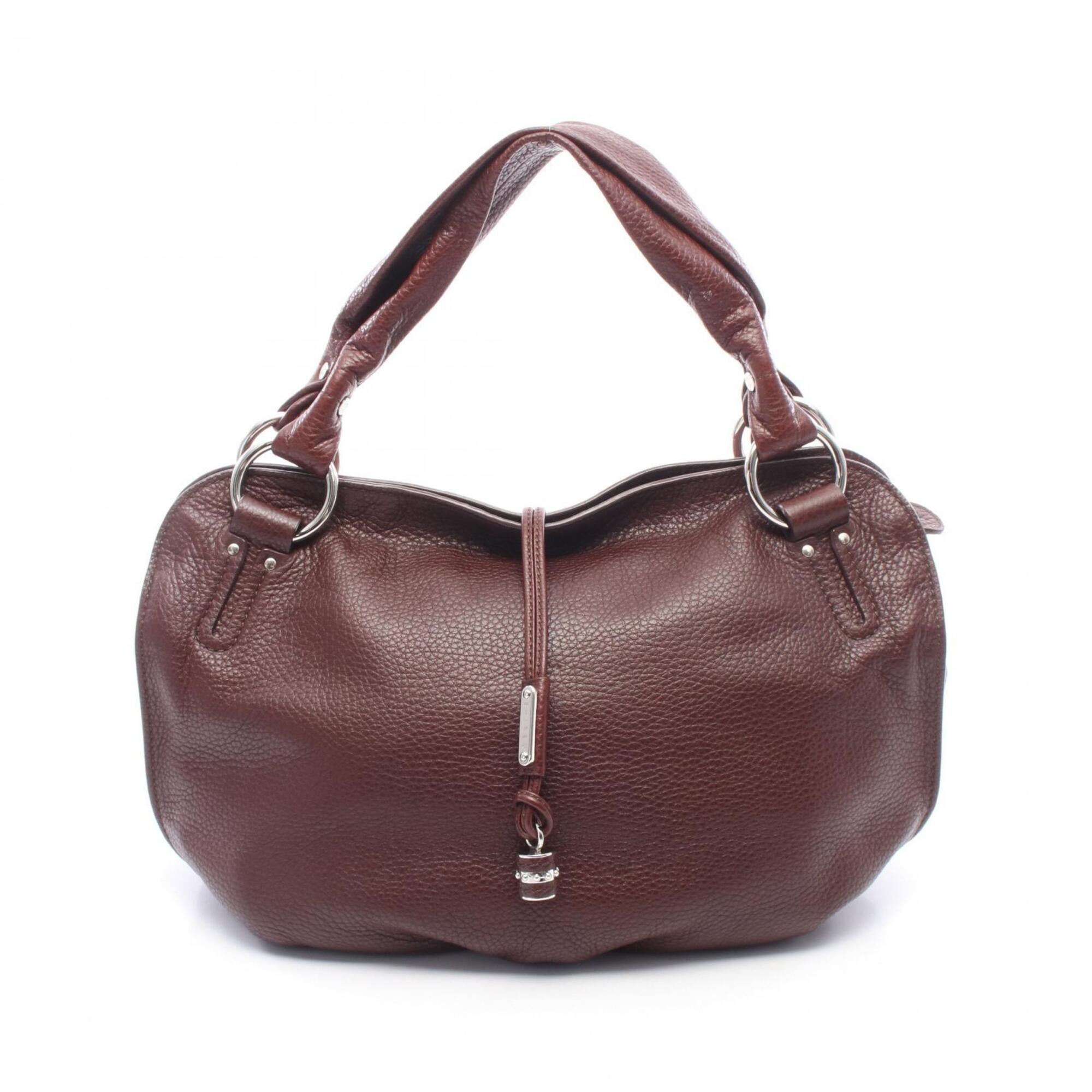 Celine Bordeaux Leather Handbag (Pre-Owned)