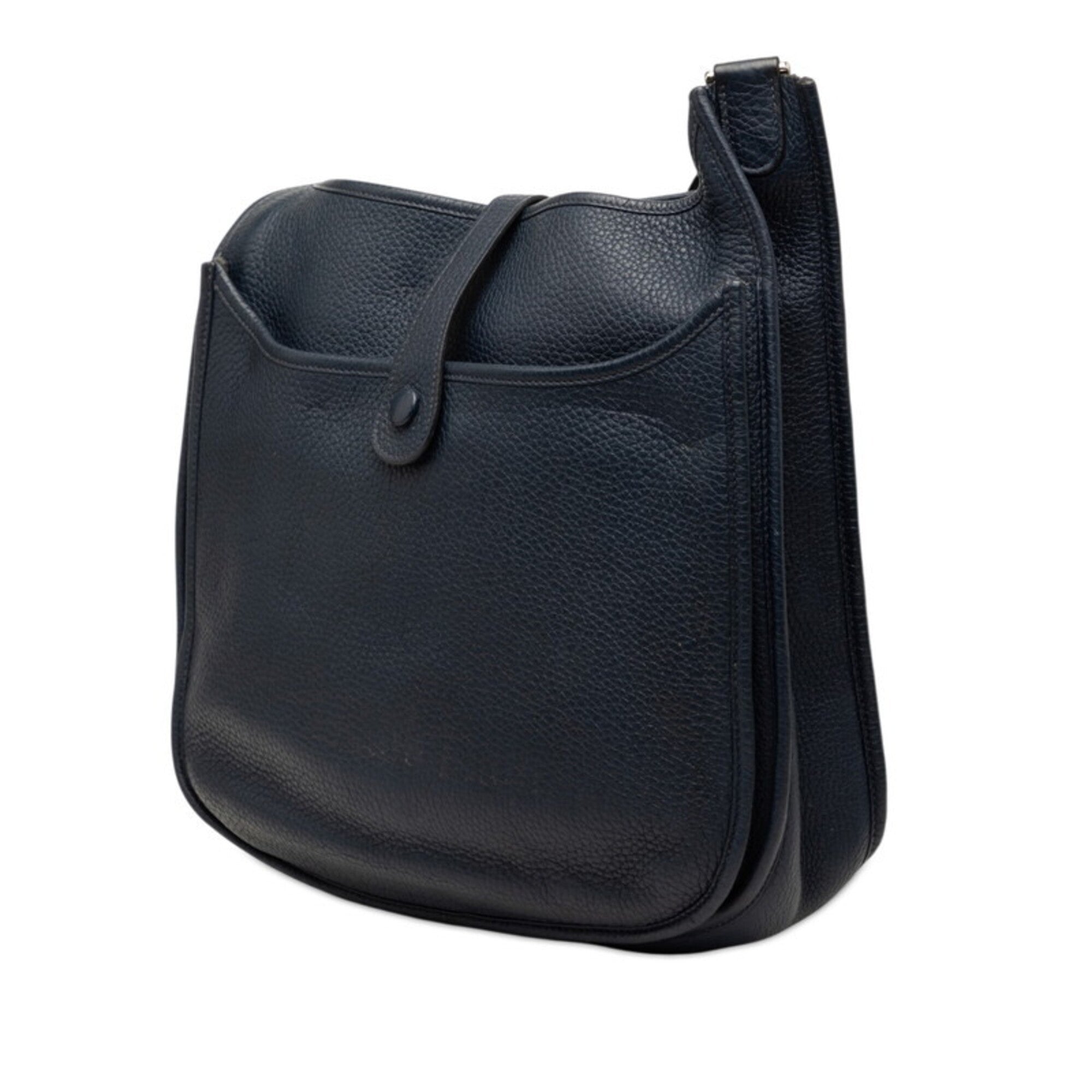 Hermes Navy Taurillon Clemence Leather Shoulder Bag (Pre-Owned)