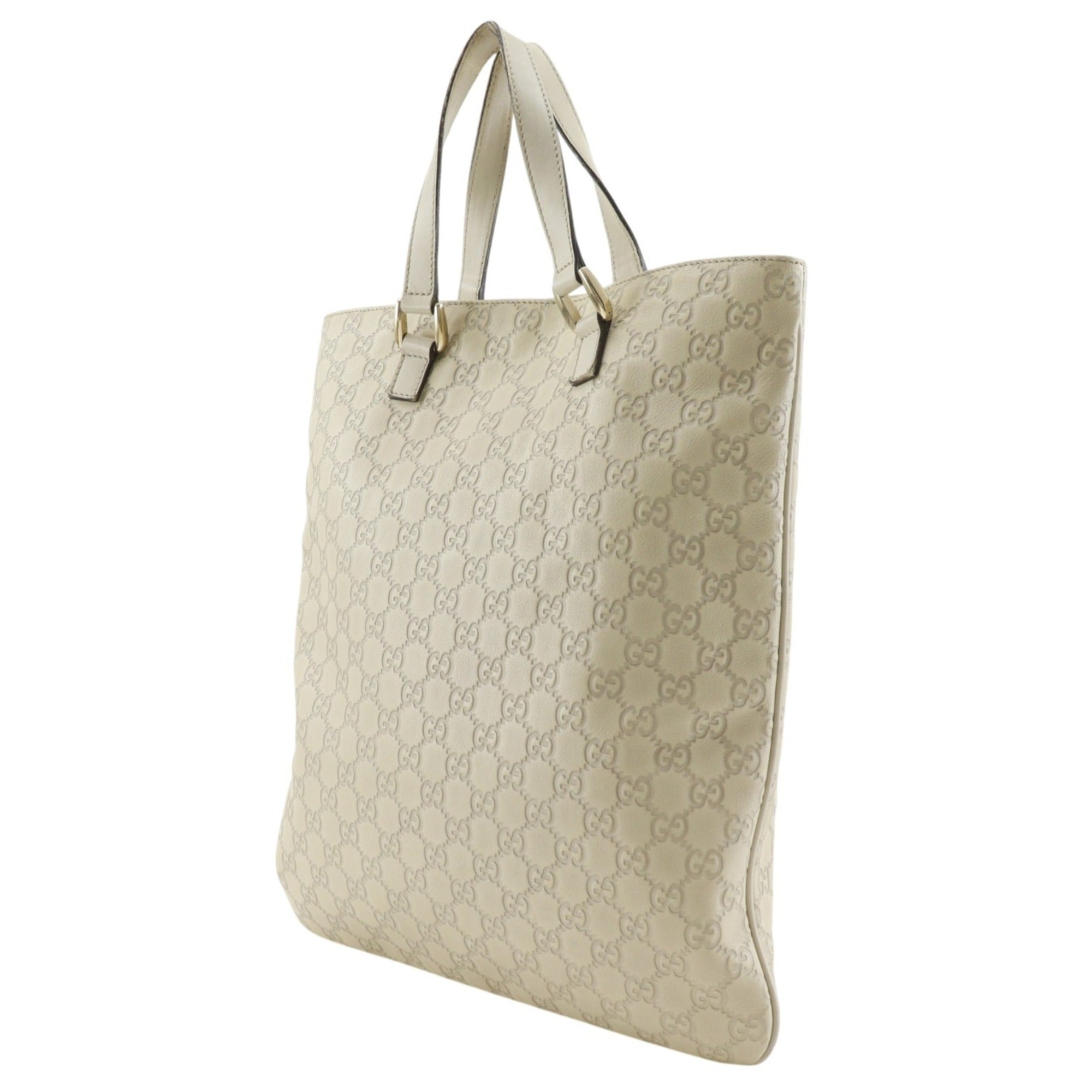 Gucci Off-White Leather Handbag Tote Bag (Pre-Owned)