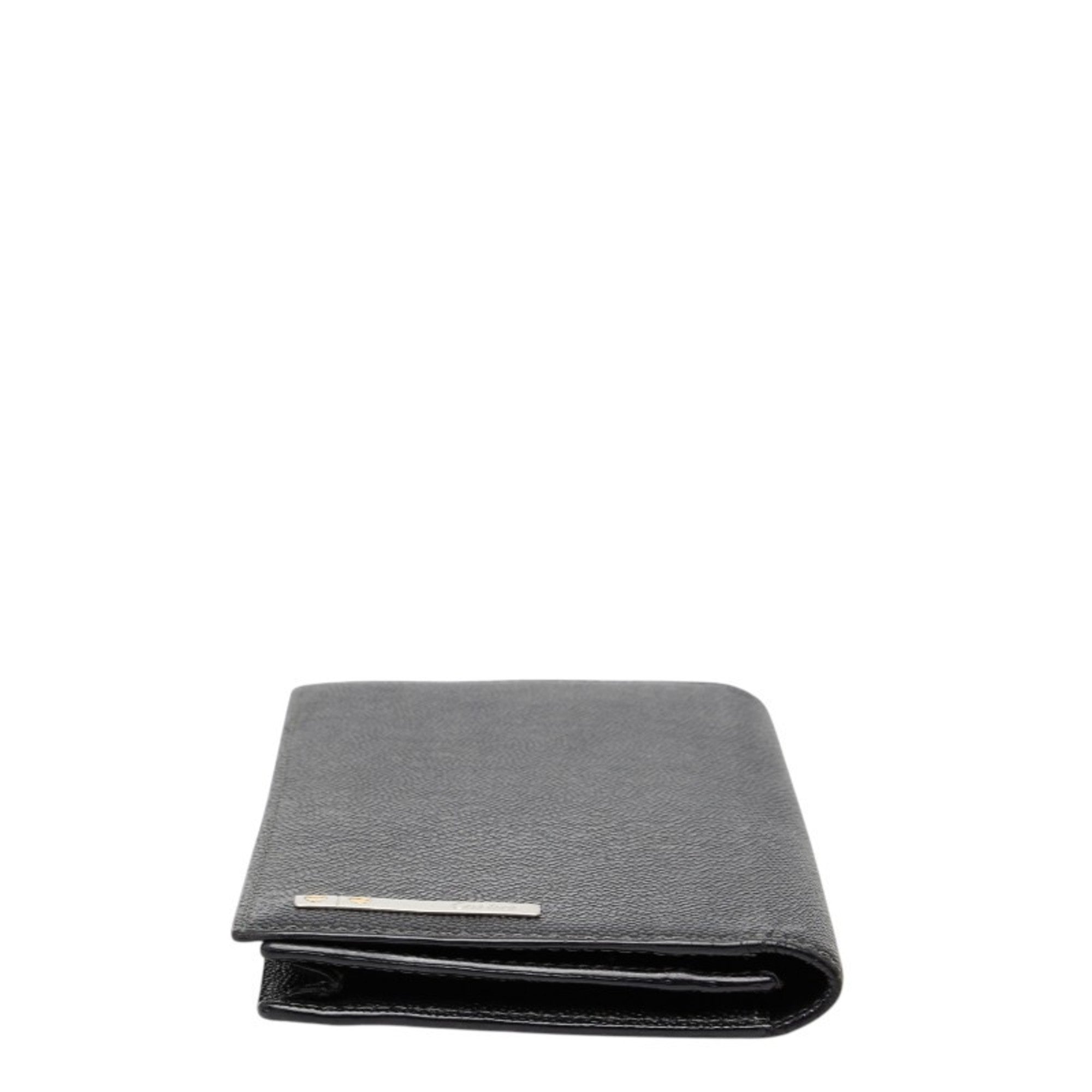 Cartier Black Leather Long Wallet (Bi-Fold) (Pre-Owned)
