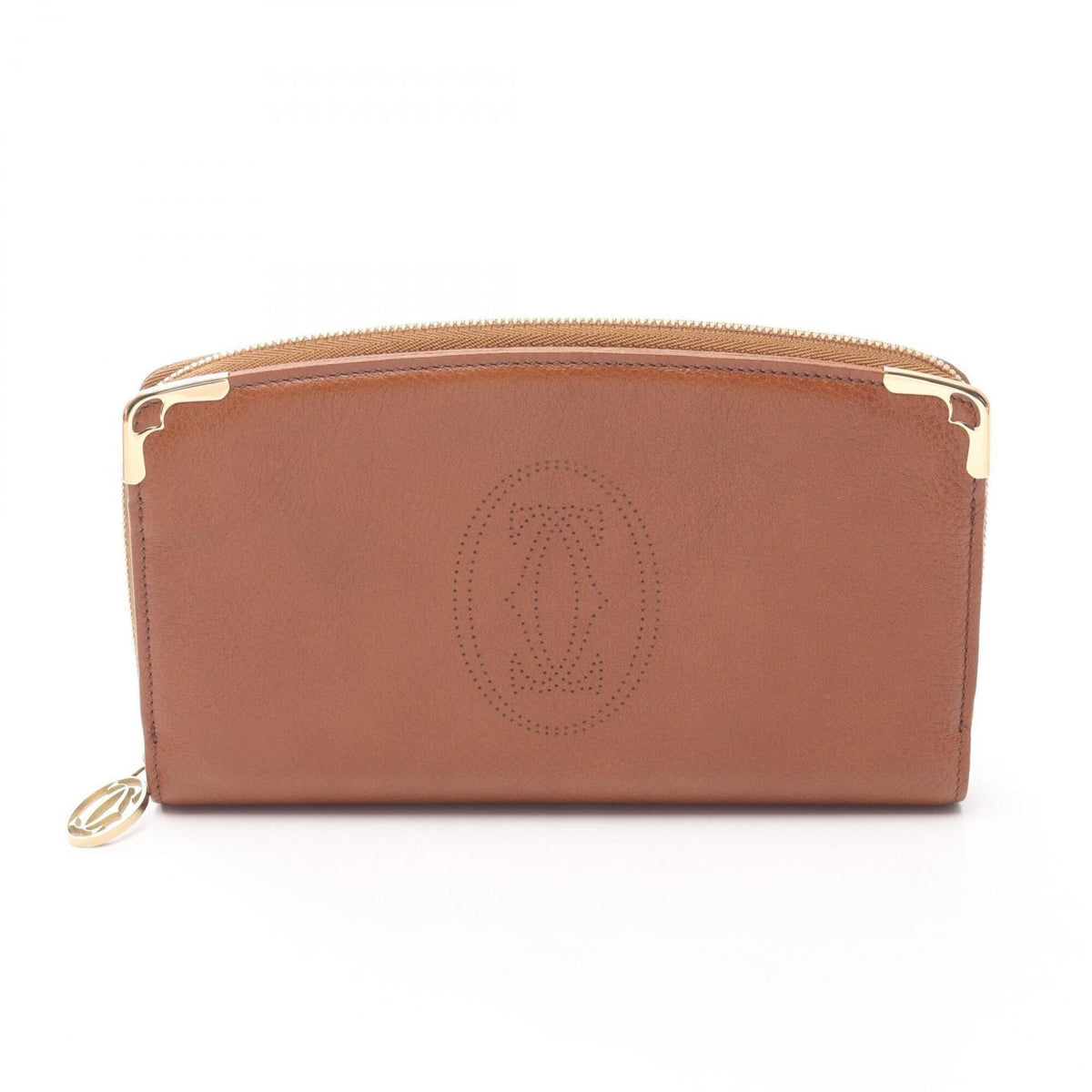 Cartier Brown Leather Long Wallet (Bi-Fold) (Pre-Owned)