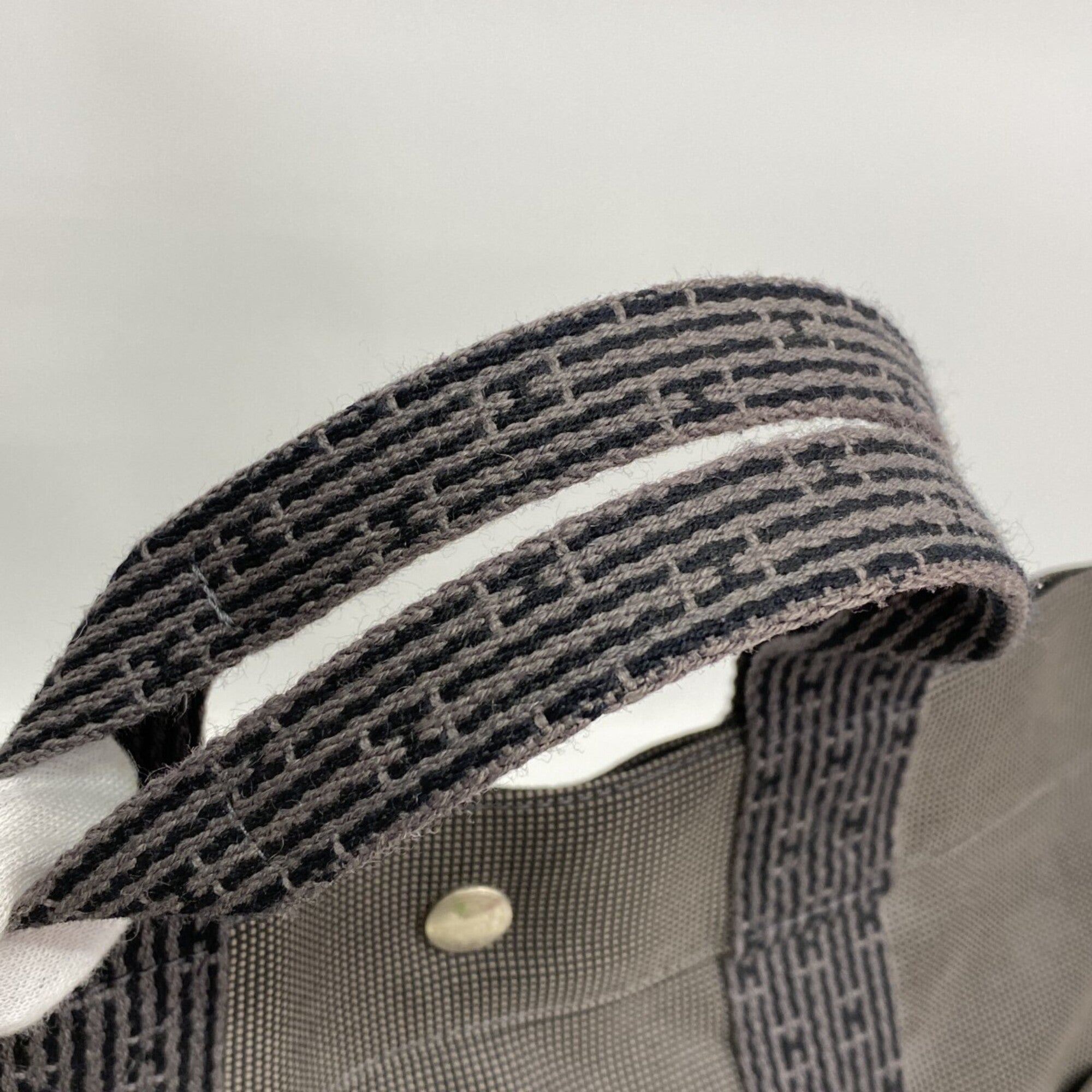 Hermes Gray Canvas Tote Bag (Pre-Owned)