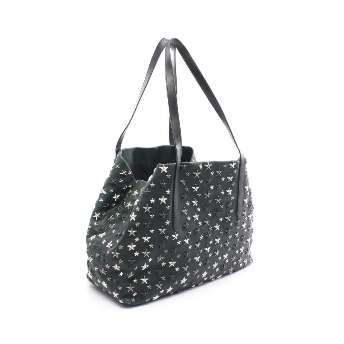 Jimmy Choo Green Leather Handbag Tote Bag (Pre-Owned)