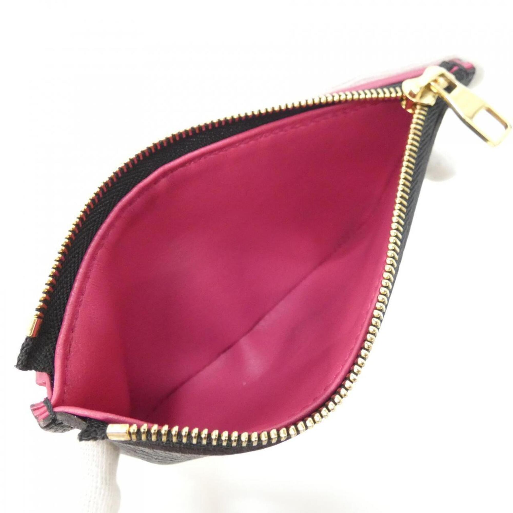 Louis Vuitton Taurillon Black Hot Pink Leather Wallet (Bi-Fold) (Pre-Owned)