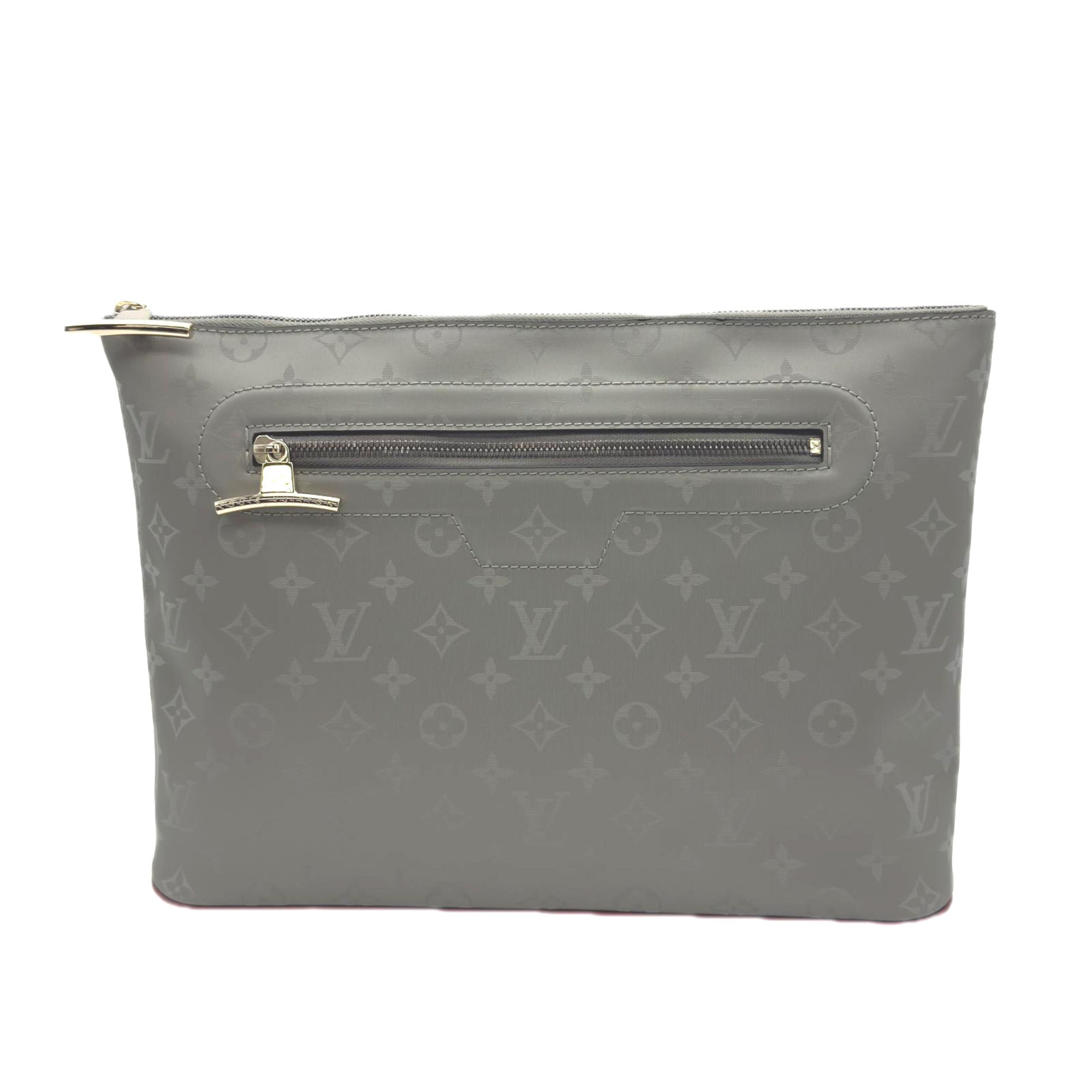 Louis Vuitton Gray Beige Monogram Clutch Bag Pochette (Pre-Owned)