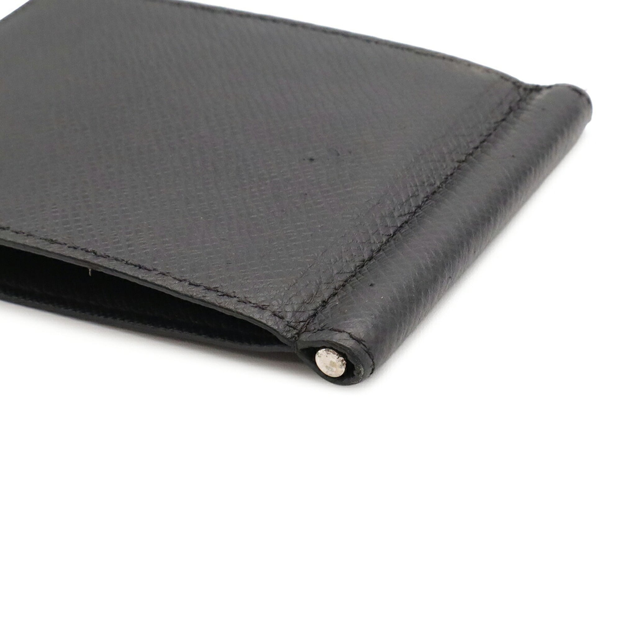 Louis Vuitton Black Galle Noir White Leather Bill Wallet (Bi-Fold) (Pre-Owned)