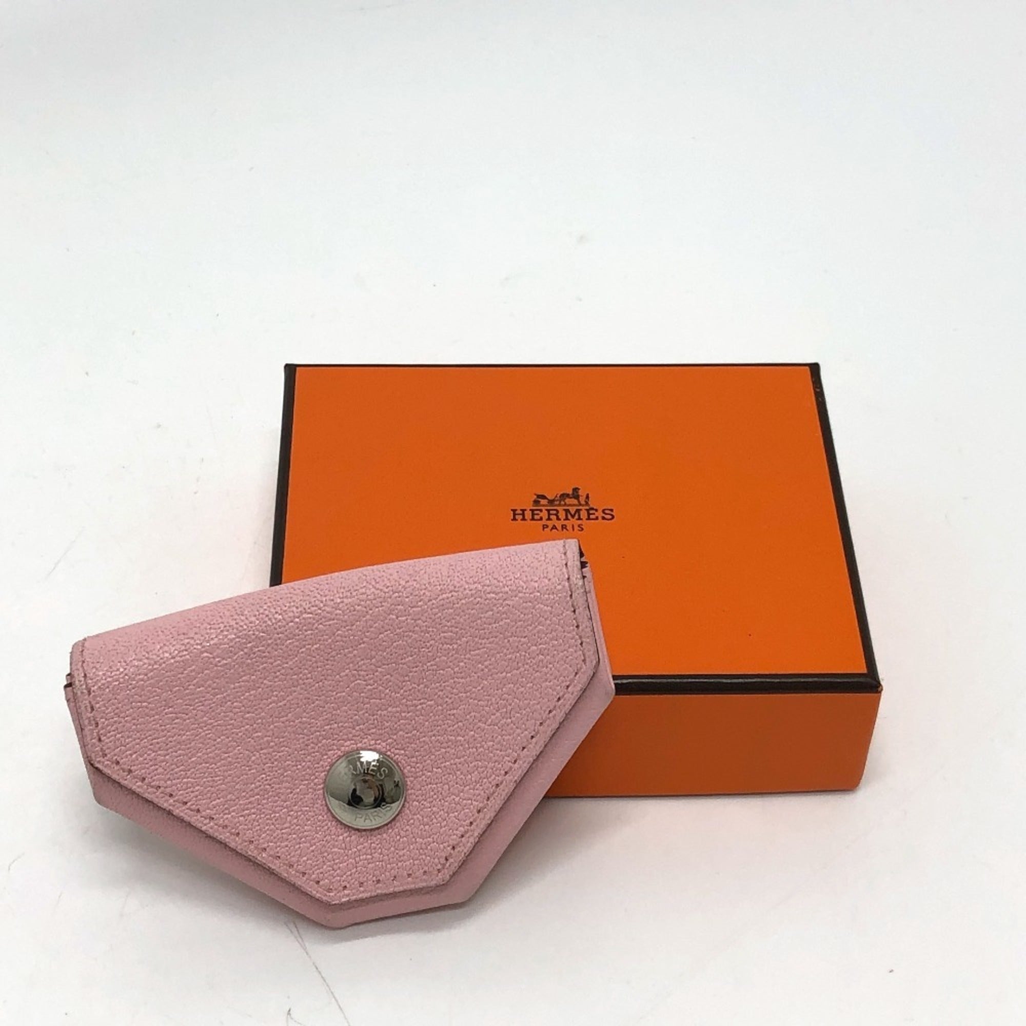 Hermes Le 24 Pink Chevre Leather Coin Purse/Coin Case (Pre-Owned)