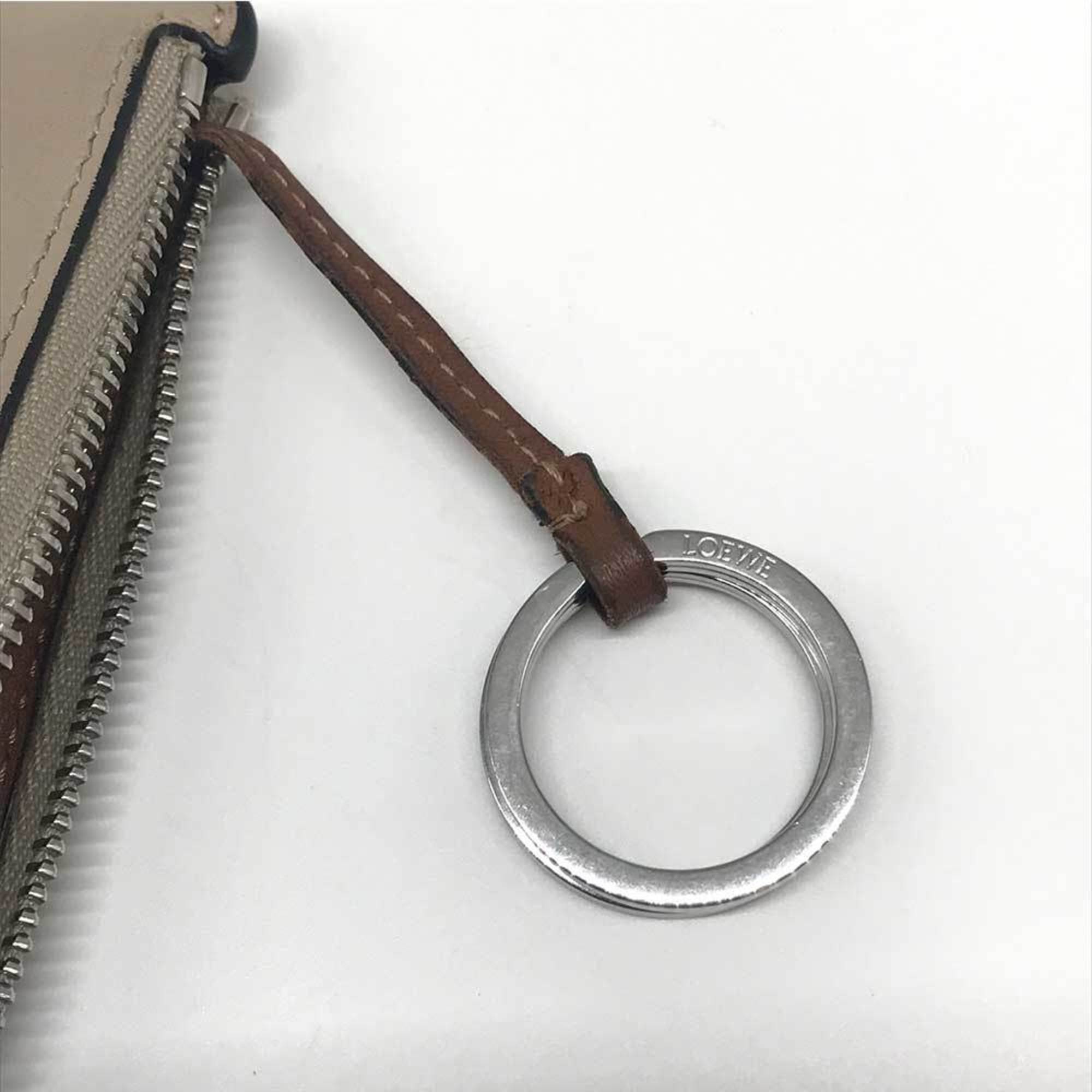 Loewe Beige Leather Coin Purse/Coin Case (Pre-Owned)