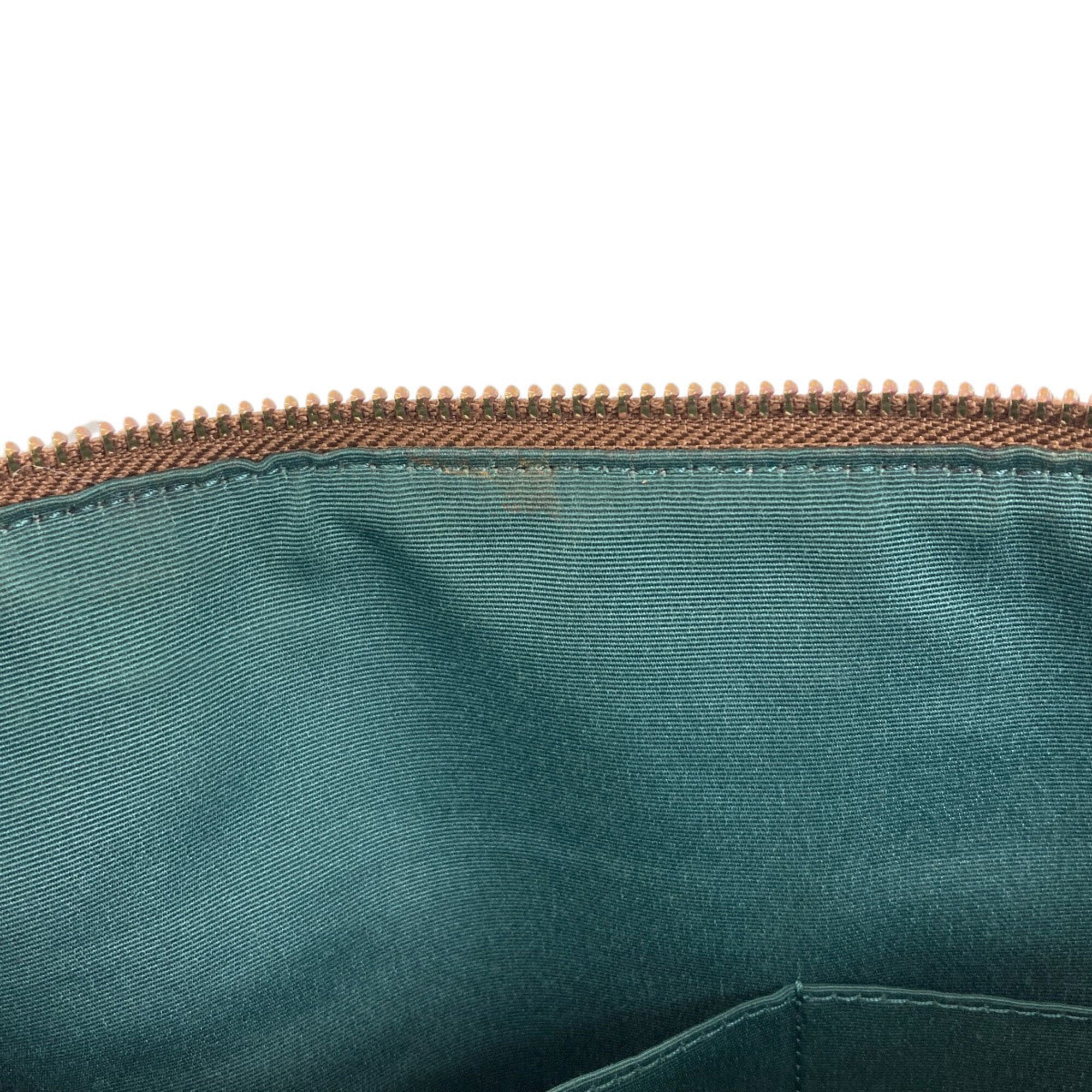 Coach Brown Green Leather Tote Bag (Pre-Owned)