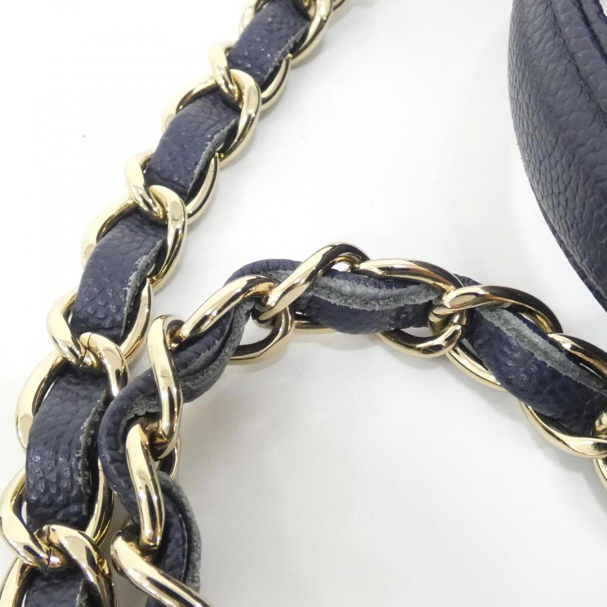 Chanel Navy Grained Calfskin Shoulder Bag (Pre-Owned)
