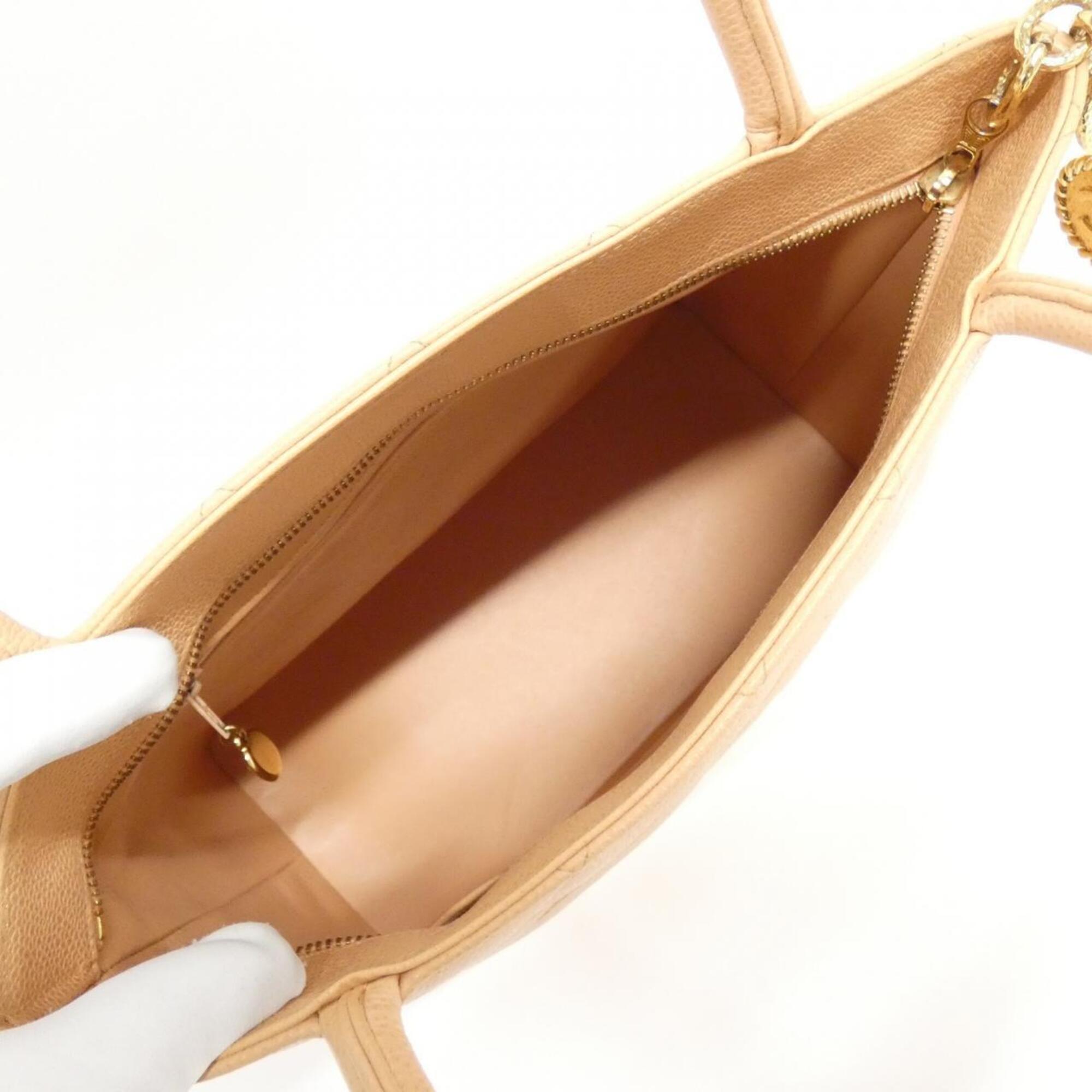 Chanel Orange Salmon Pink Grained Calfskin Handbag (Pre-Owned)