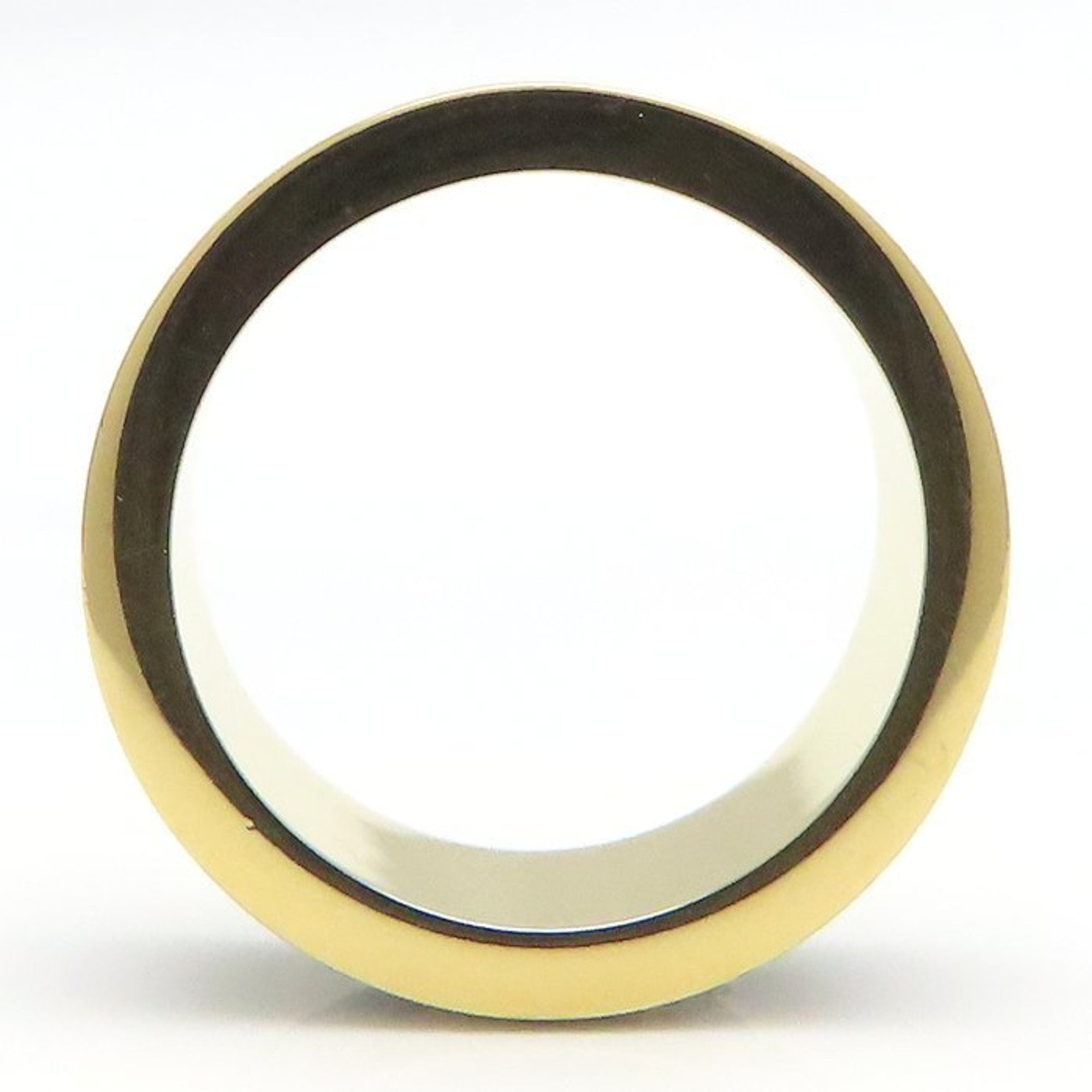 Louis Vuitton Gold Black Gold Plating Band Ring (Pre-Owned)