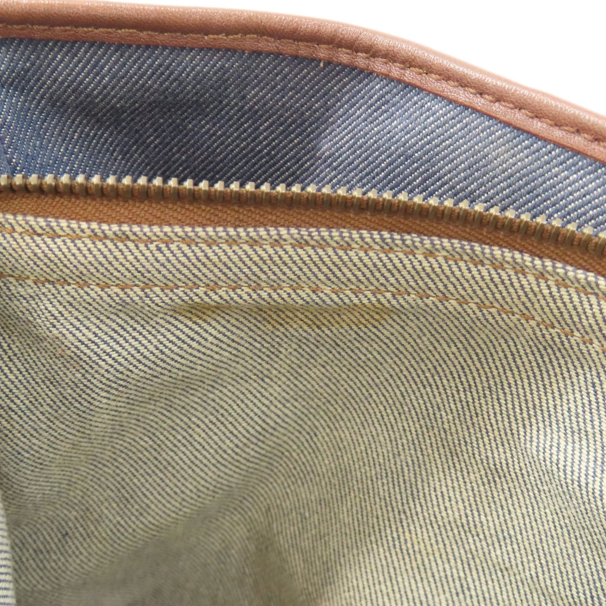 Celine Blue Brown Denim Leather Handbag (Pre-Owned)