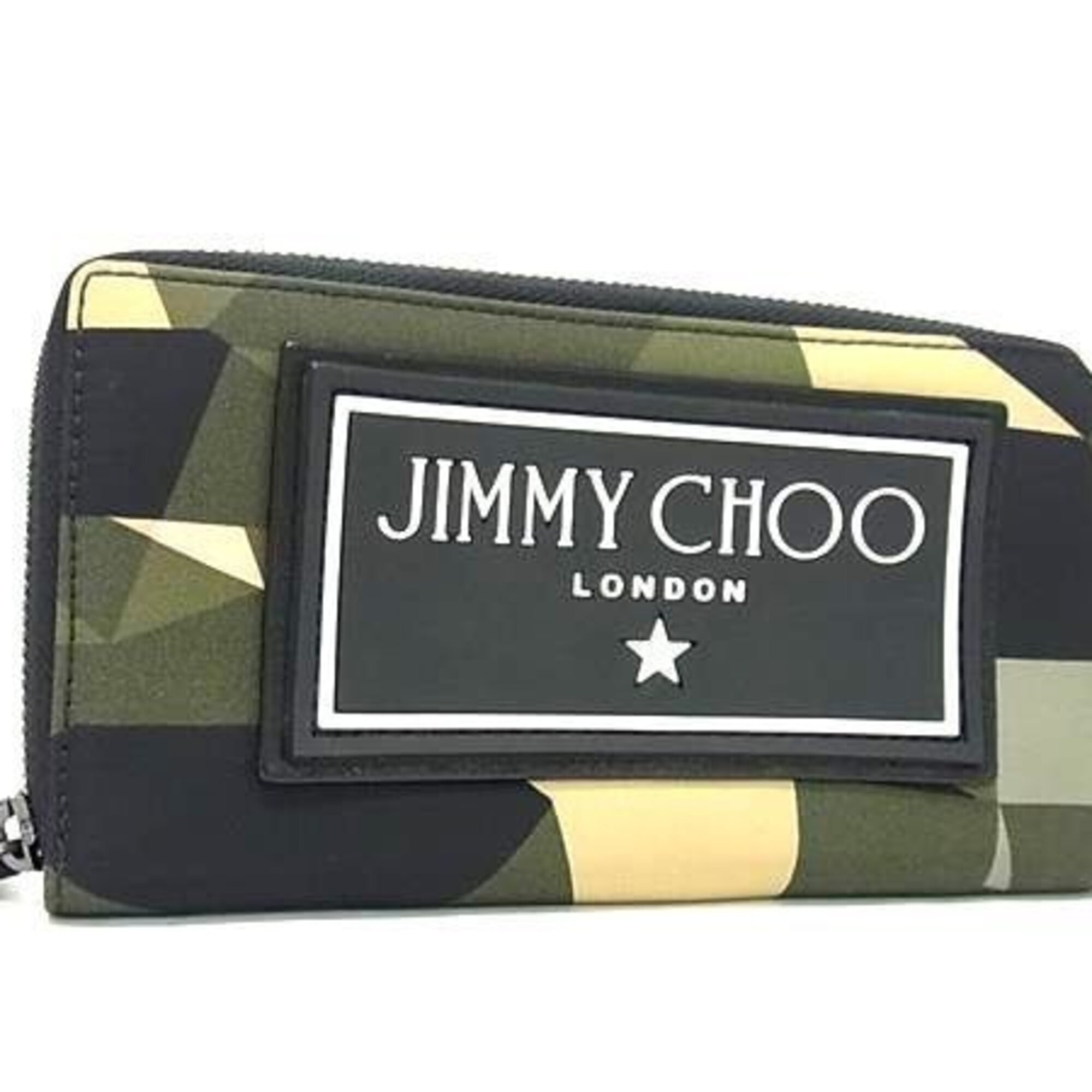 Jimmy Choo Green Nylon Long Wallet (Bi-Fold) (Pre-Owned)