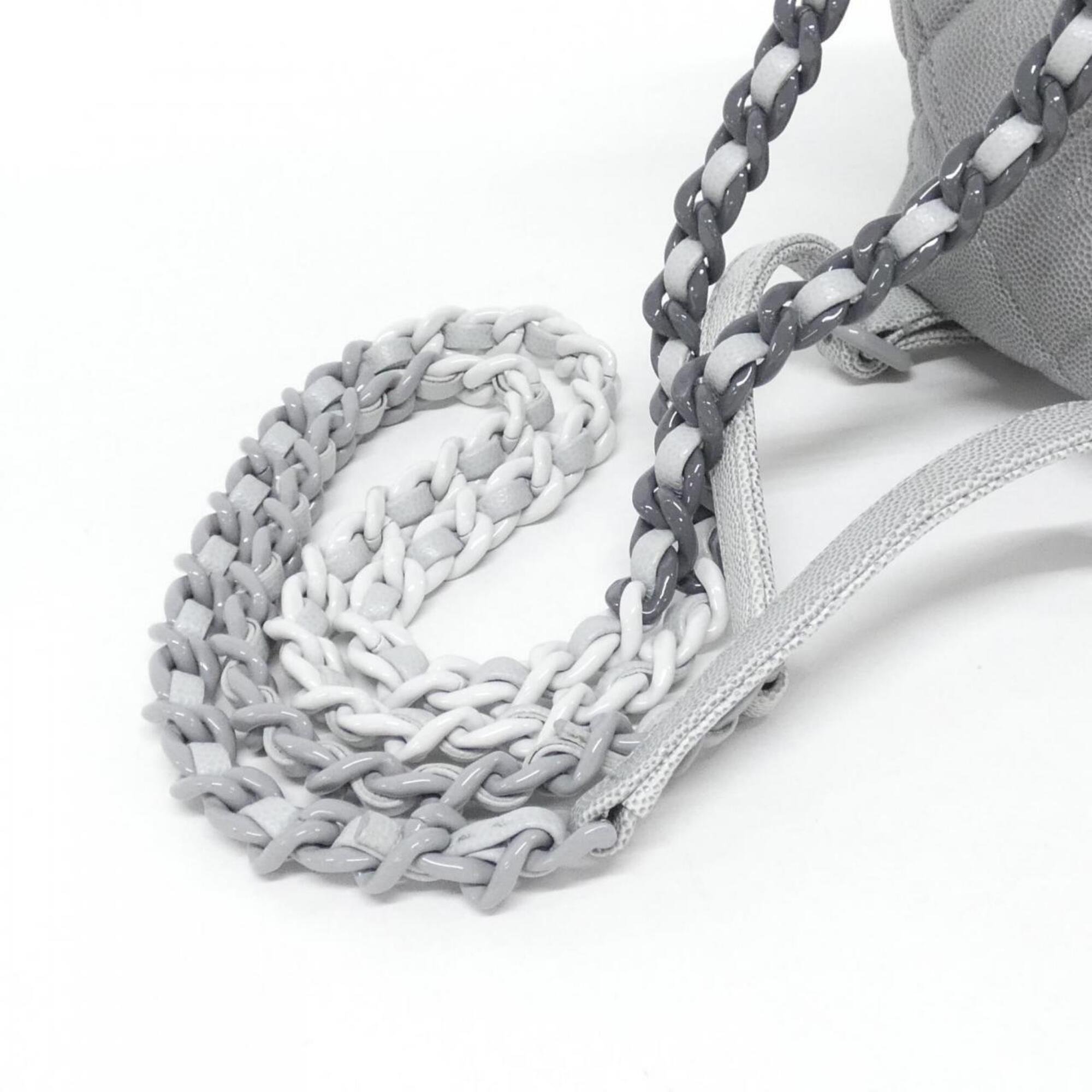 Chanel Gray Grained Calfskin Backpack (Pre-Owned)