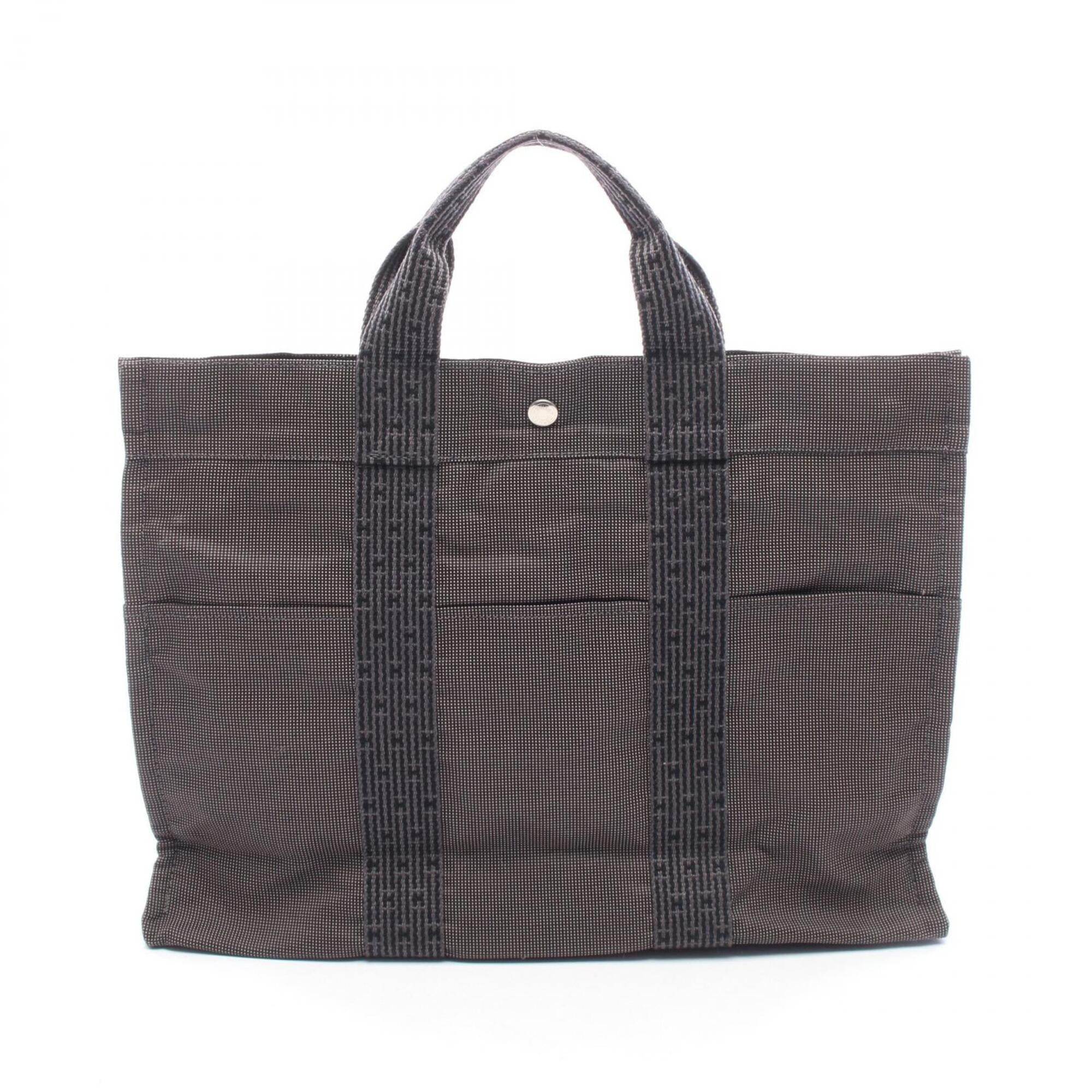 Hermes Gray Nylon Handbag Tote Bag (Pre-Owned)