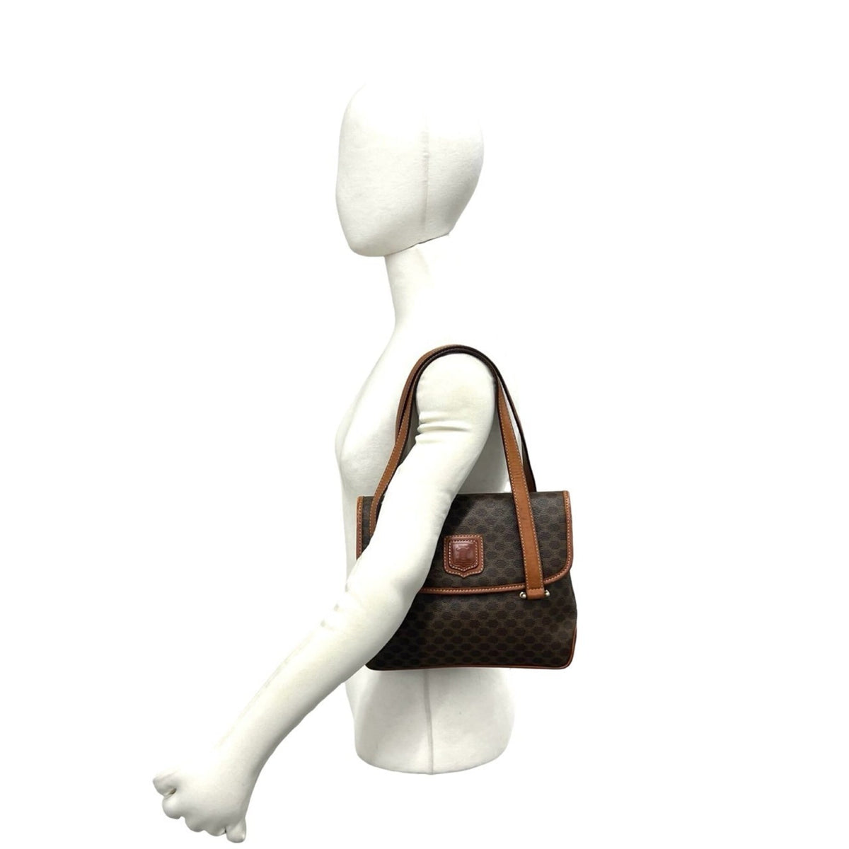 Celine Enamel Brown Pvc Leather Handbag Shoulder Bag Tote Bag (Pre-Owned)