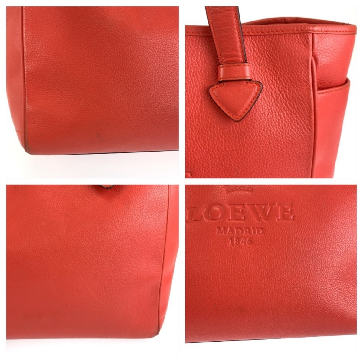 Loewe Orange Leather Handbag Tote Bag (Pre-Owned)