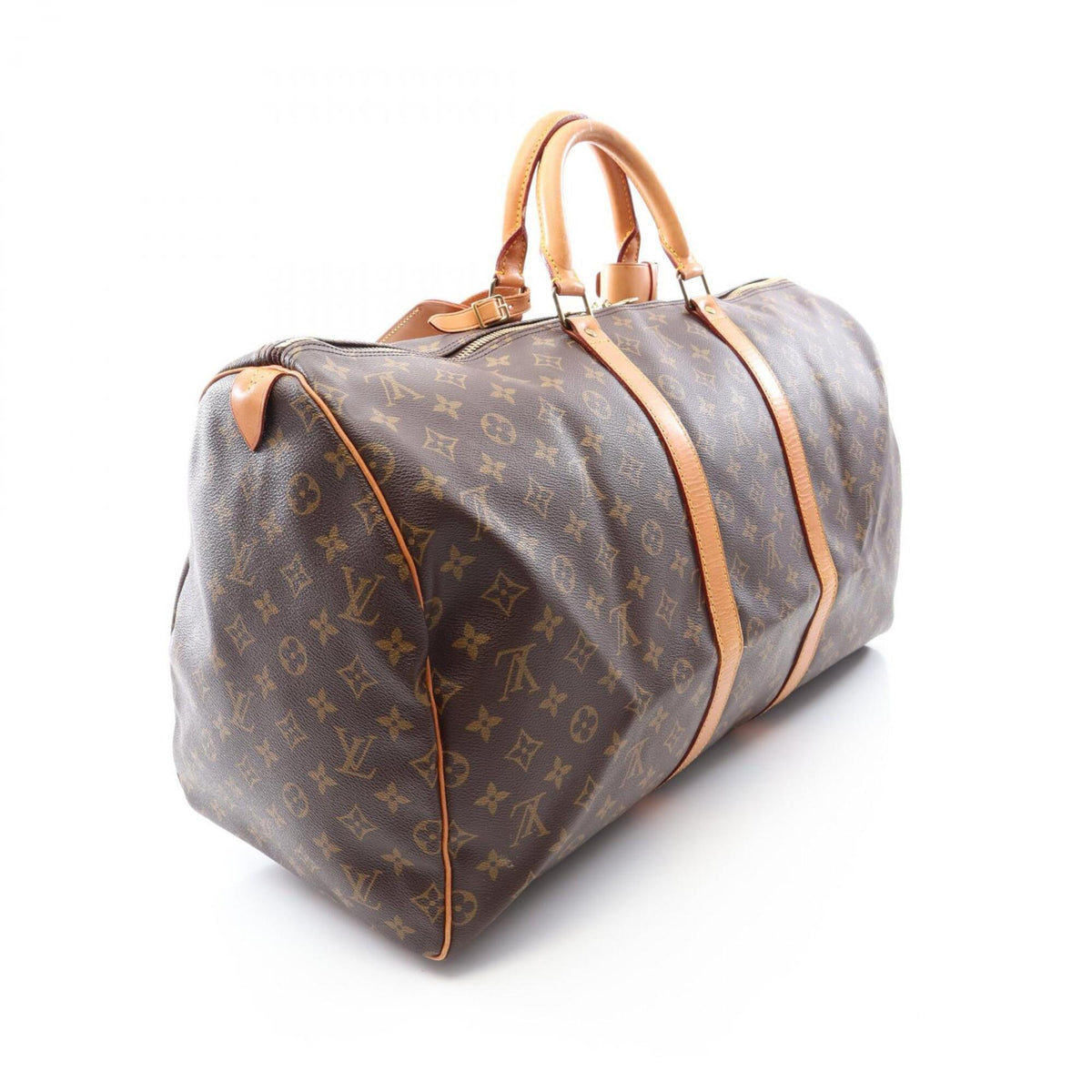 Louis Vuitton Brown Monogram Coated Canvas Leather Boston Bag Handbag (Pre-Owned)