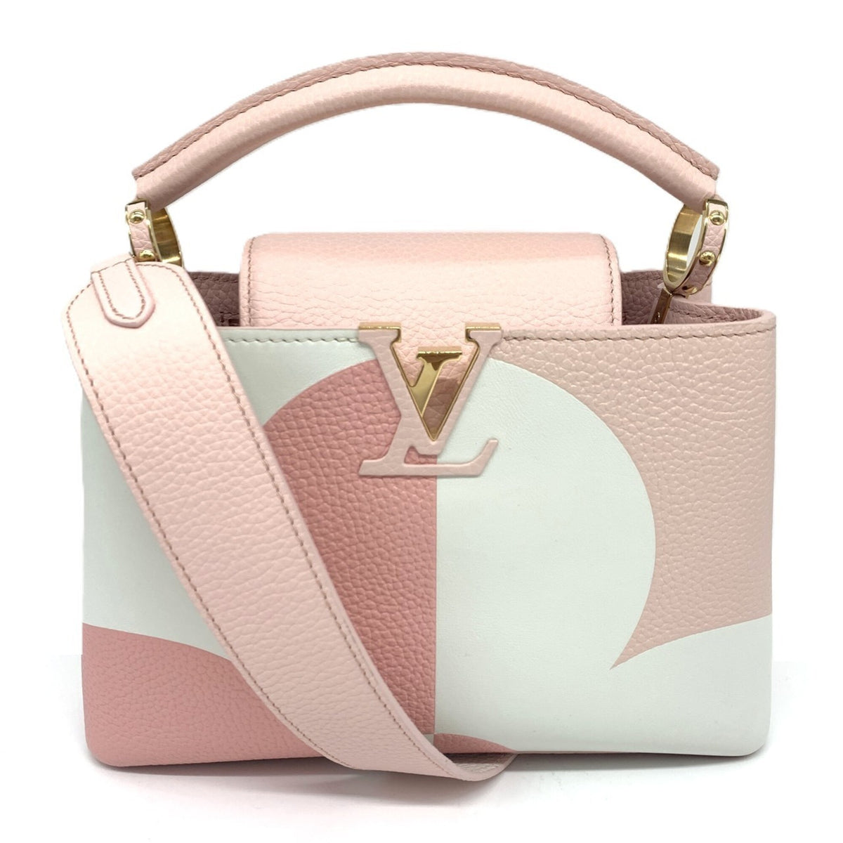 Louis Vuitton Pink White Leather Handbag (Pre-Owned)