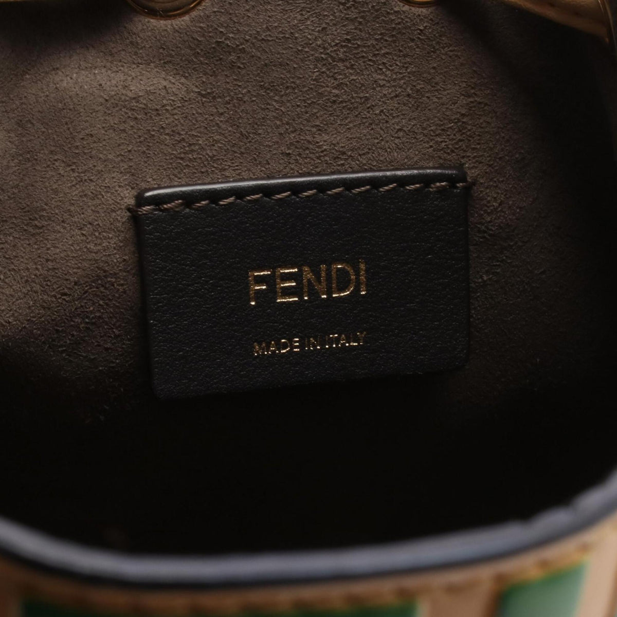 Fendi Green Yellow Leather Handbag (Pre-Owned)