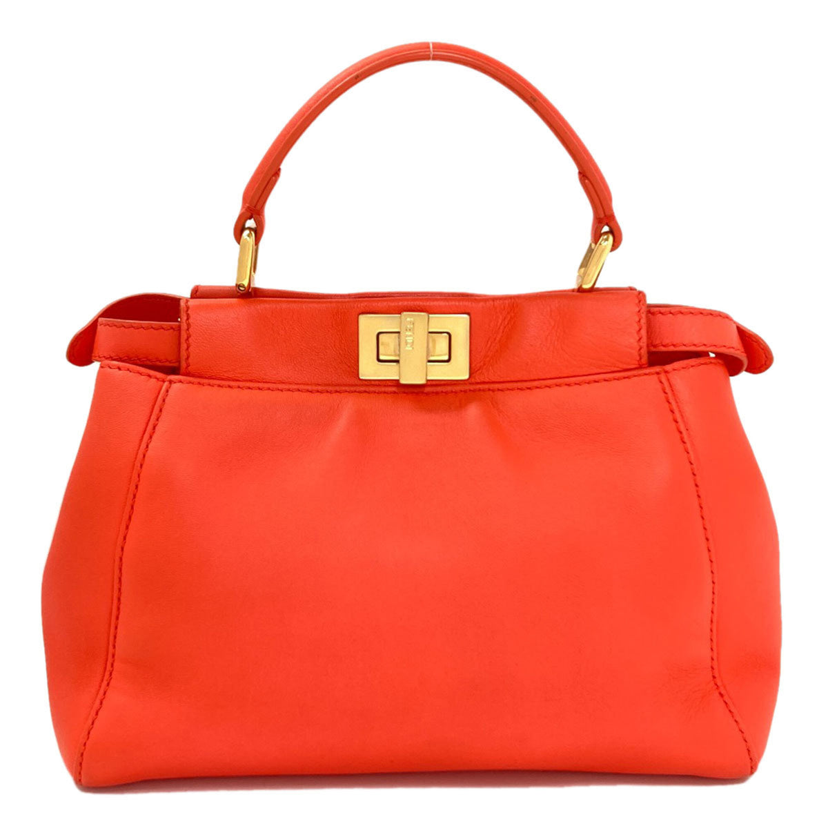 Fendi Orange Leather Handbag (Pre-Owned)