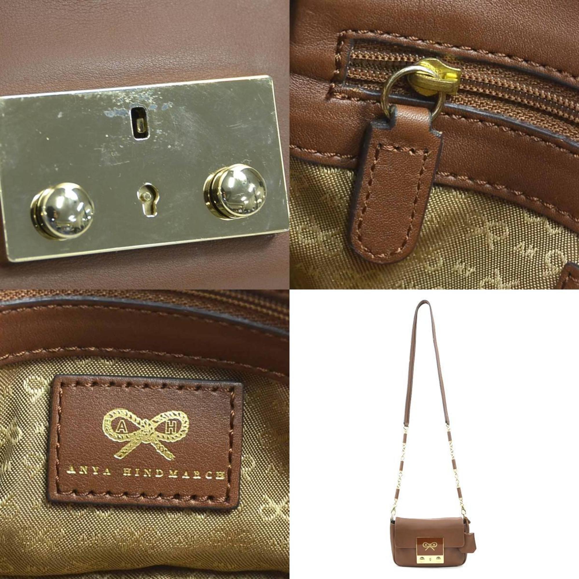 Anya Hindmarch Brown Leather Shoulder Bag (Pre-Owned)