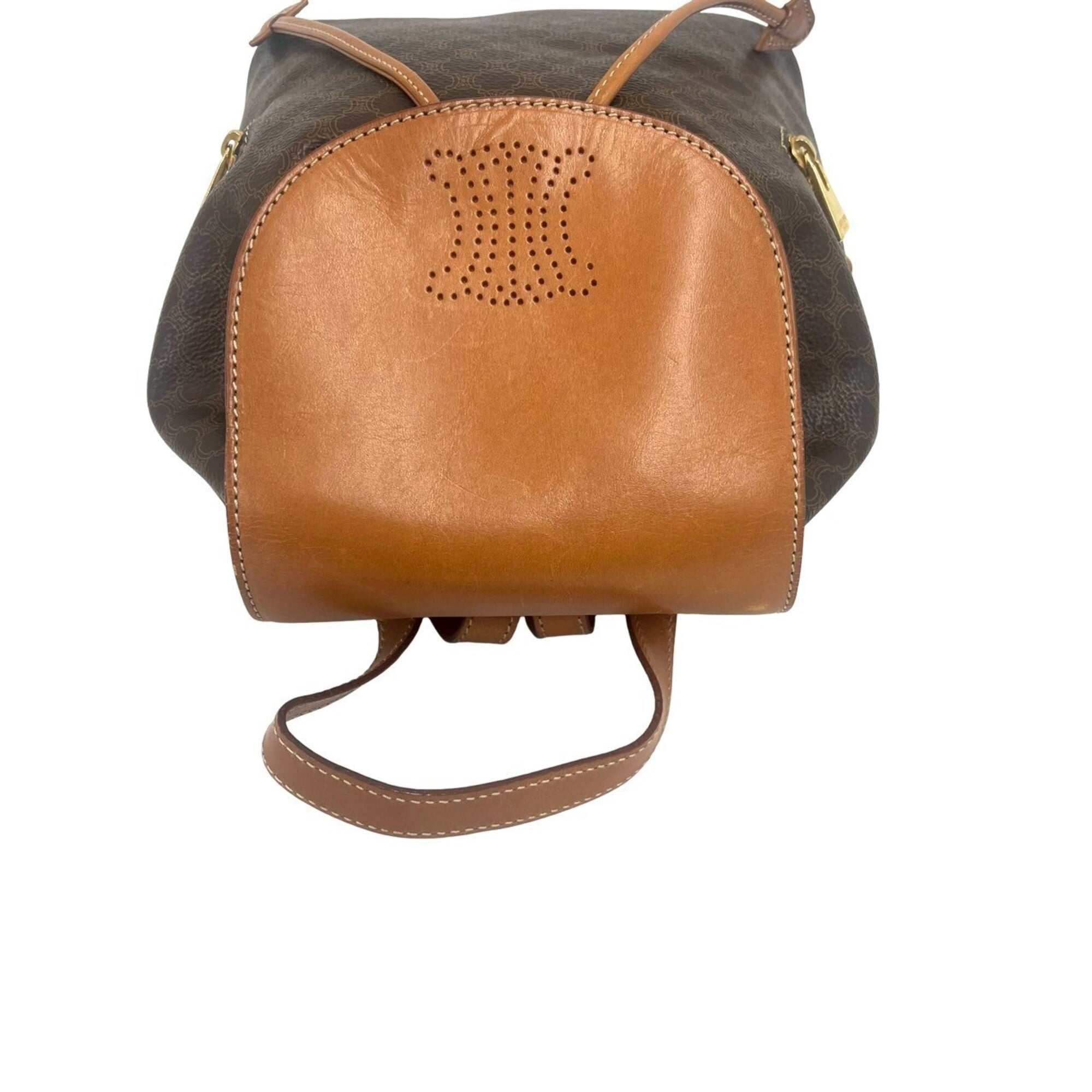 Celine Brown Leather Pvc Backpack (Pre-Owned)